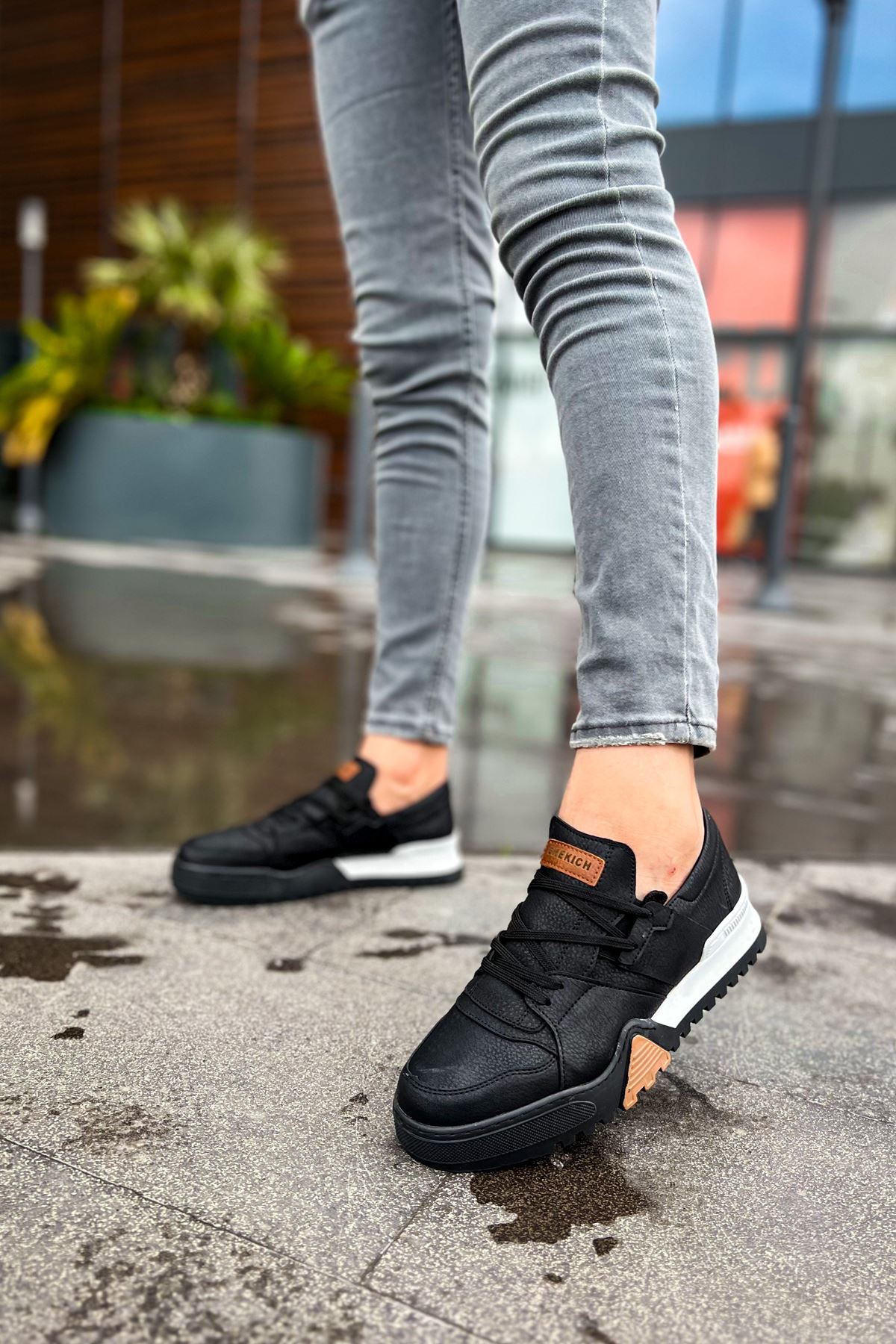 Bağcıklı Erkek Spor Ayakkabı Siyah Siyah - Görsel 3