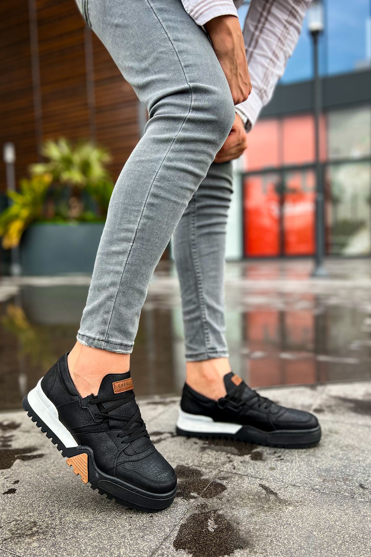 Bağcıklı Erkek Spor Ayakkabı Siyah Siyah - Görsel 4