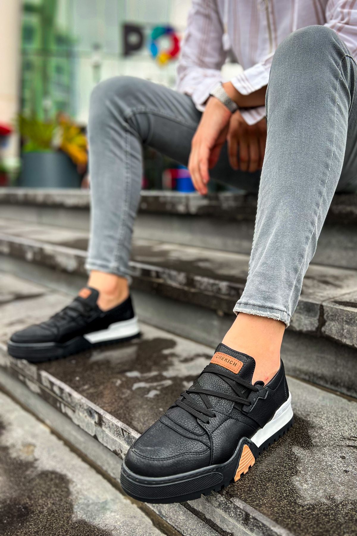 Bağcıklı Erkek Spor Ayakkabı Siyah Siyah - Görsel 5