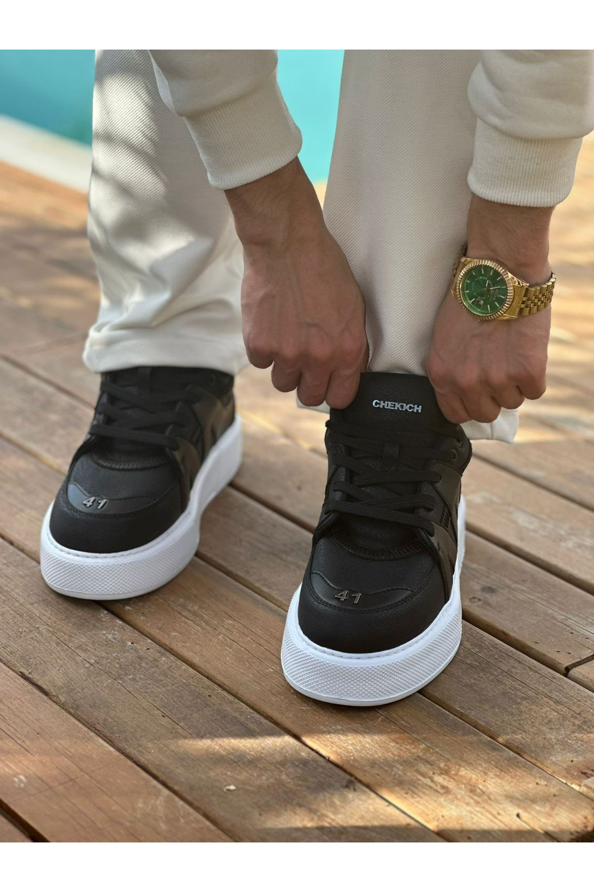 Bağcıklı Erkek Spor Ayakkabı Siyah - Görsel 4