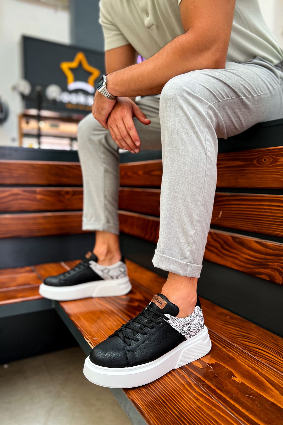 Bağcıklı Erkek Spor Ayakkabı Siyah - Görsel 2