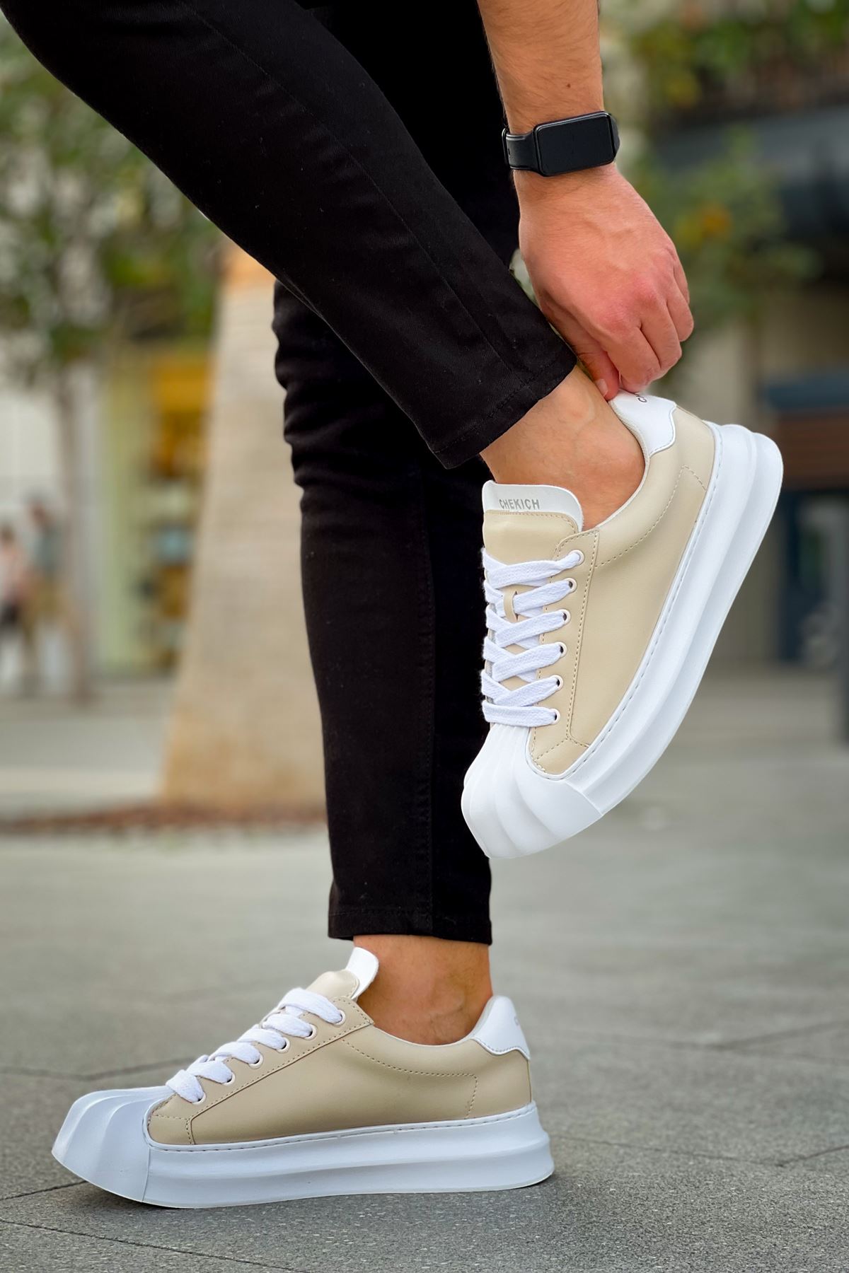 Bağcık Erkek Spor Ayakkabı Bej - Görsel 3