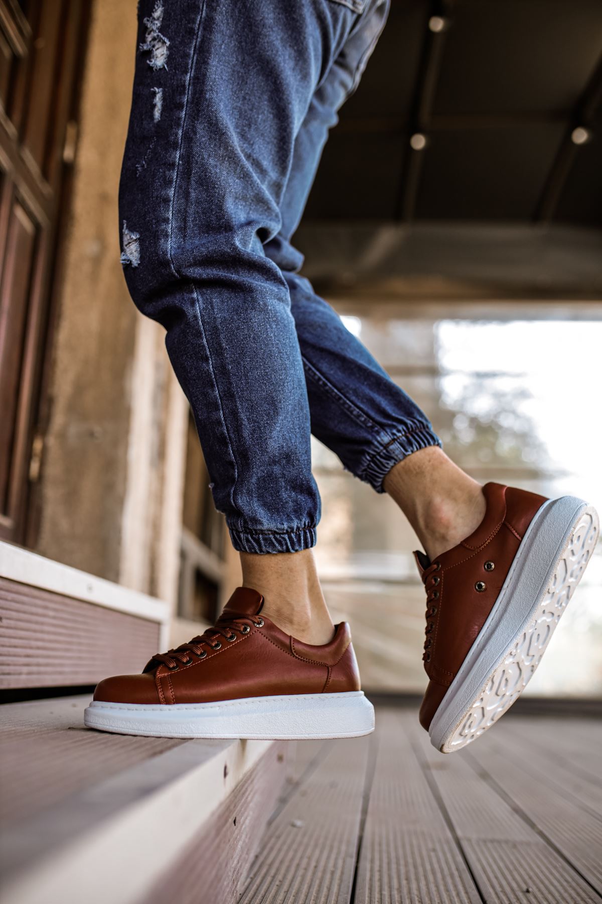 Bağcıklı Erkek Spor Ayakkabı Taba - Görsel 4