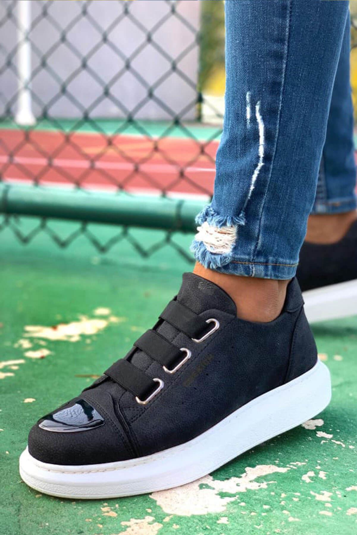 Lastikli Erkek Spor Ayakkabı Siyah - Görsel 2