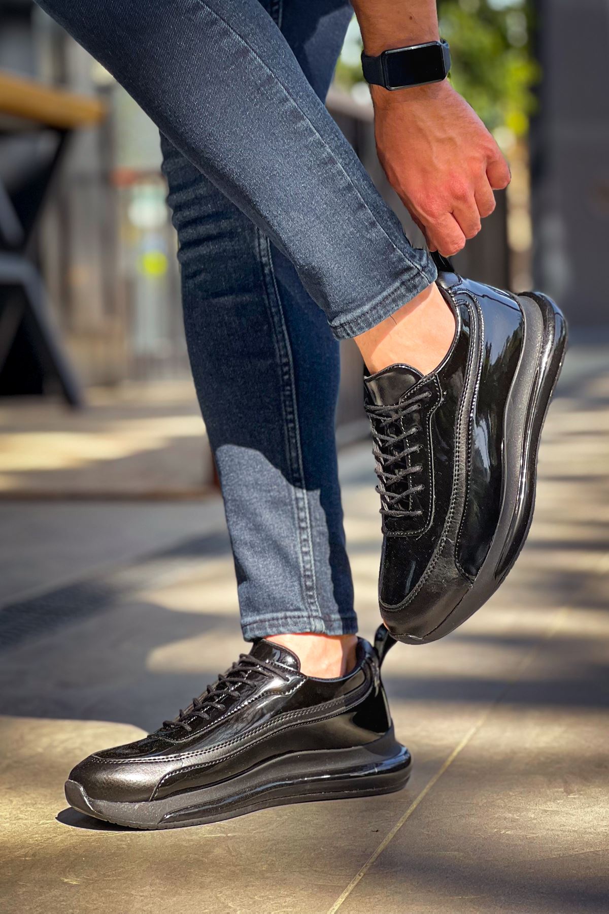 Bağcıklı Erkek Spor Ayakkabı Siyah - Görsel 3