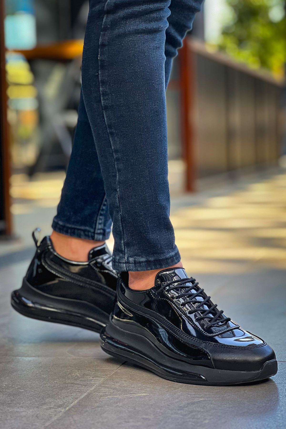 Bağcıklı Erkek Spor Ayakkabı Siyah - Görsel 4
