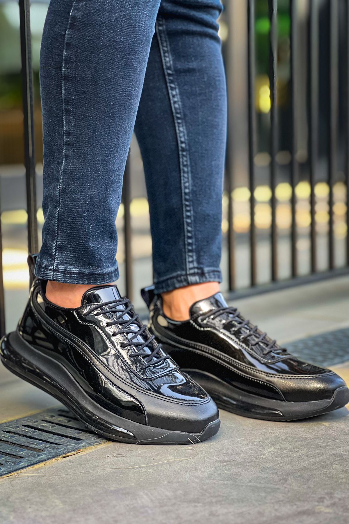 Bağcıklı Erkek Spor Ayakkabı Siyah - Görsel 6