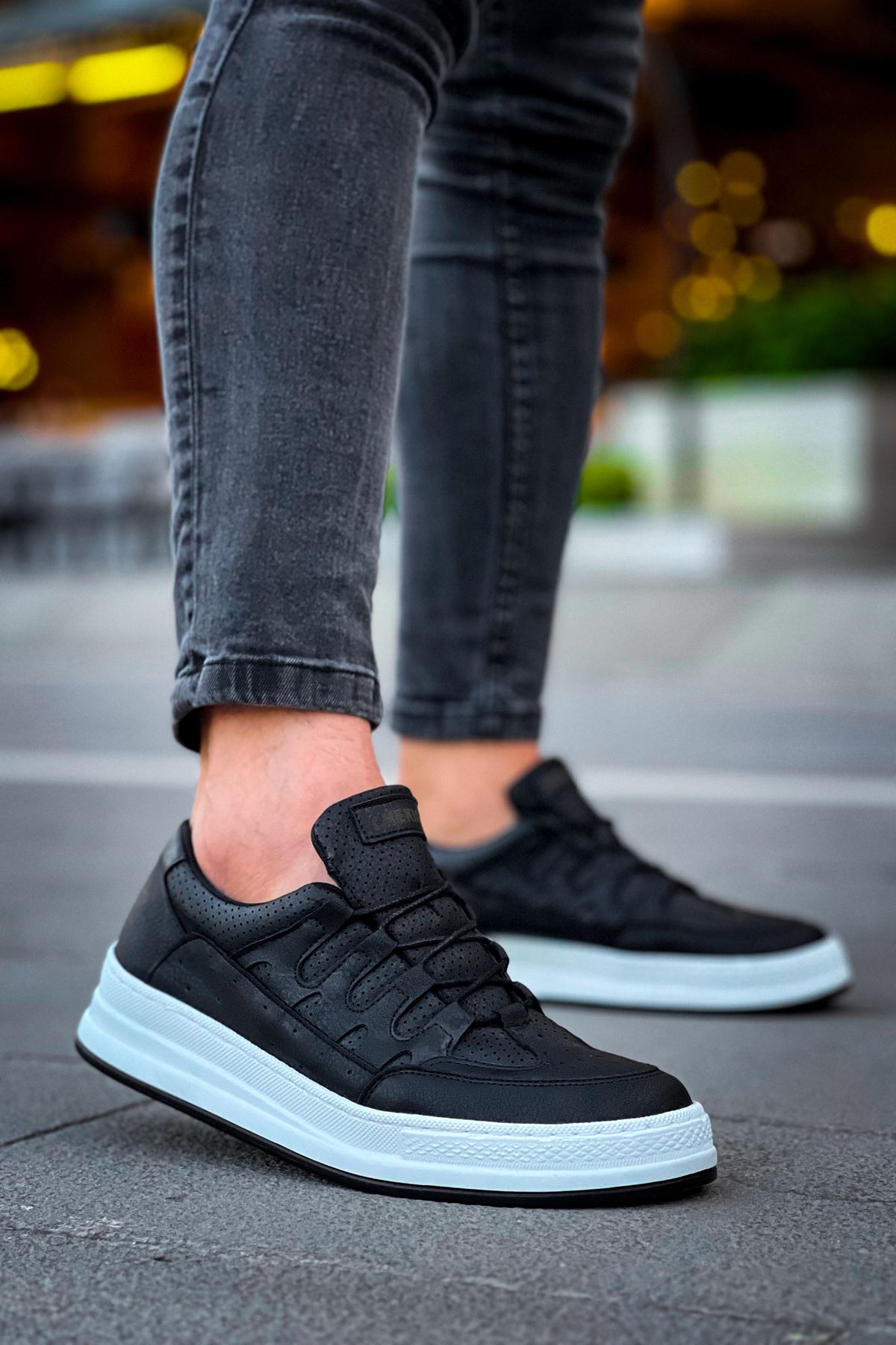 Bağcık Detaylı Erkek Spor Ayakkabı Siyah - Görsel 7