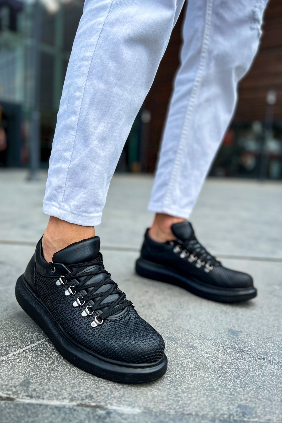 Bağcıklı Erkek Spor Ayakkabı Siyah - Görsel 2