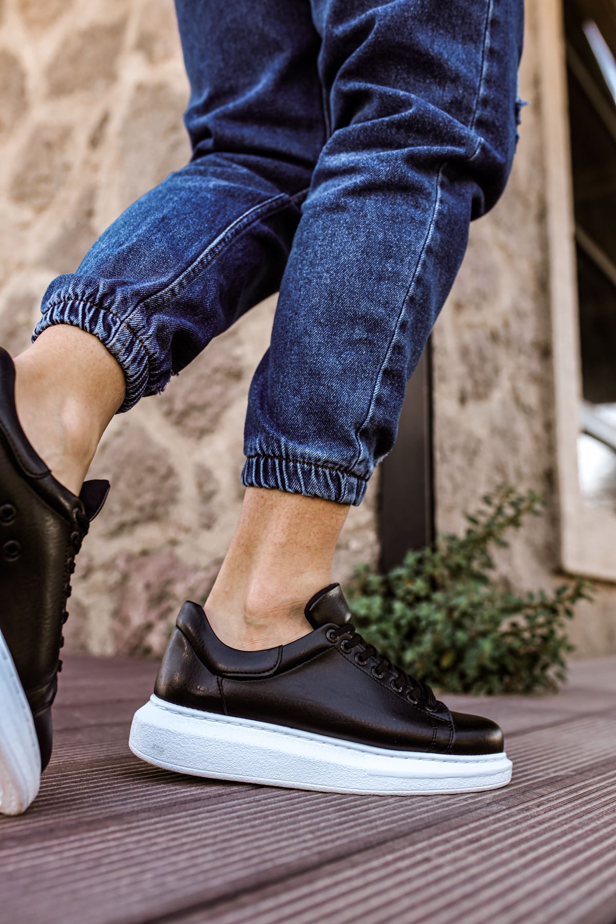 Bağcıklı Erkek Spor Ayakkabı Siyah - Görsel 4