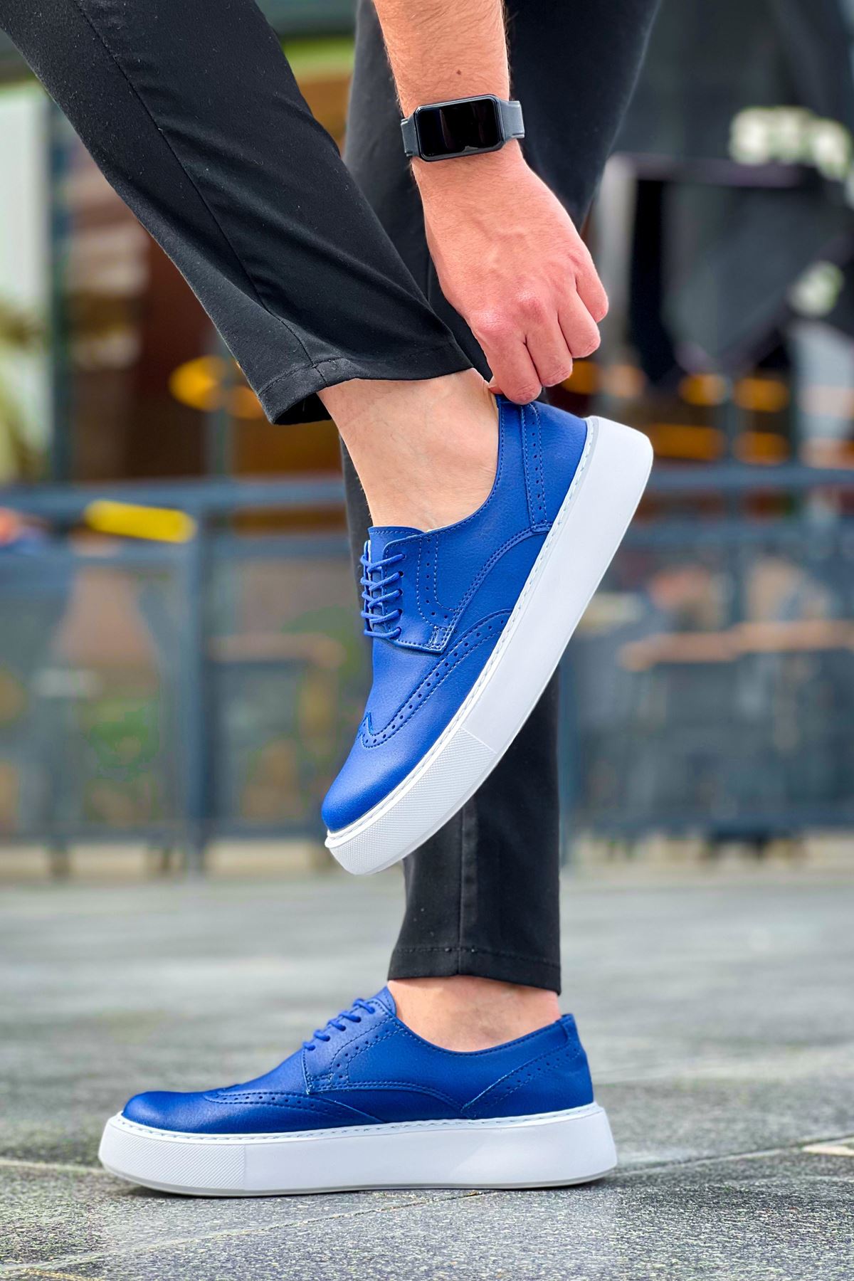 Bağcıklı Erkek Günlük Ayakkabı Mavi - Görsel 5