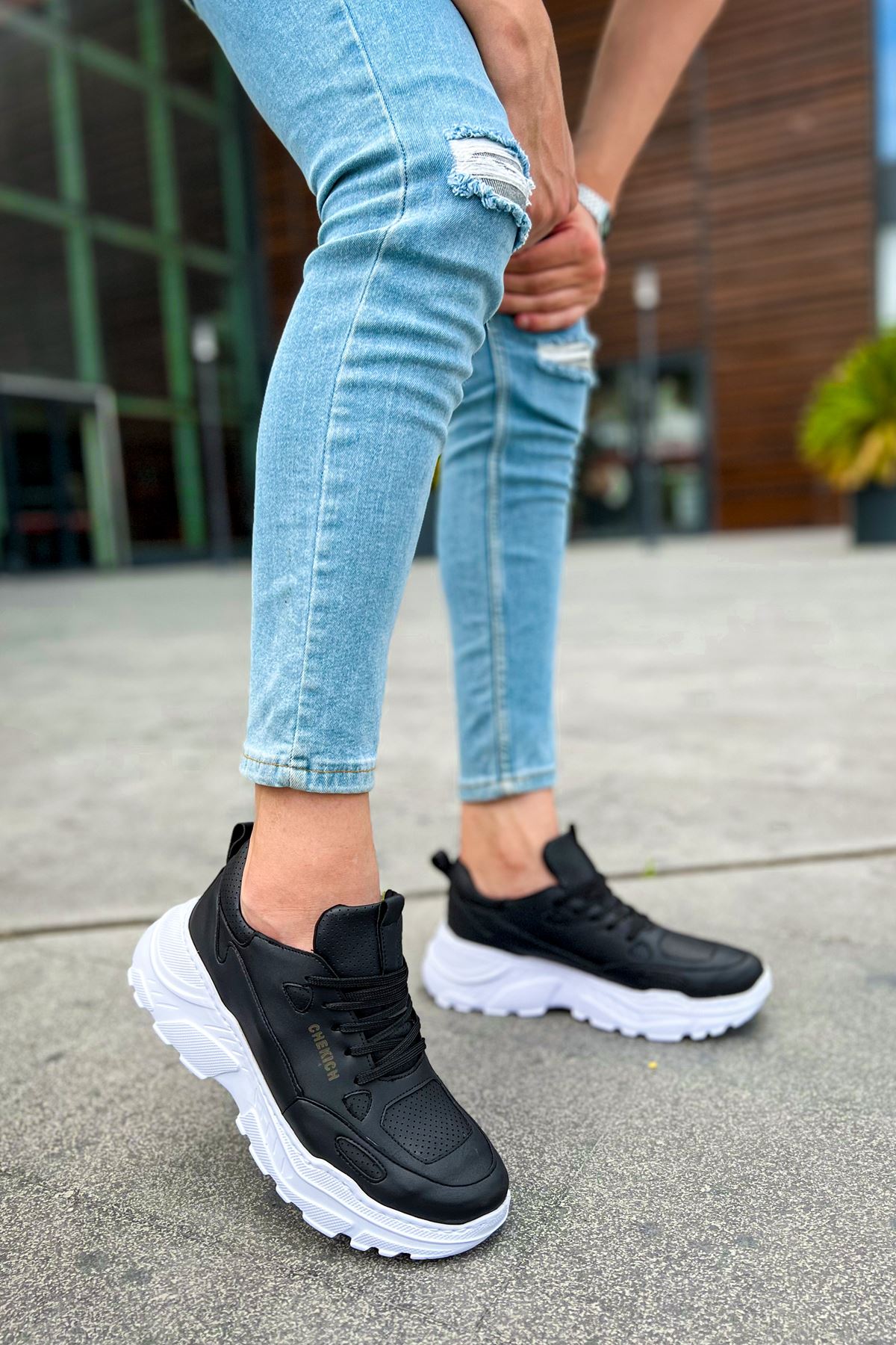 Bağcıklı Erkek Spor Ayakkabı Siyah - Görsel 4