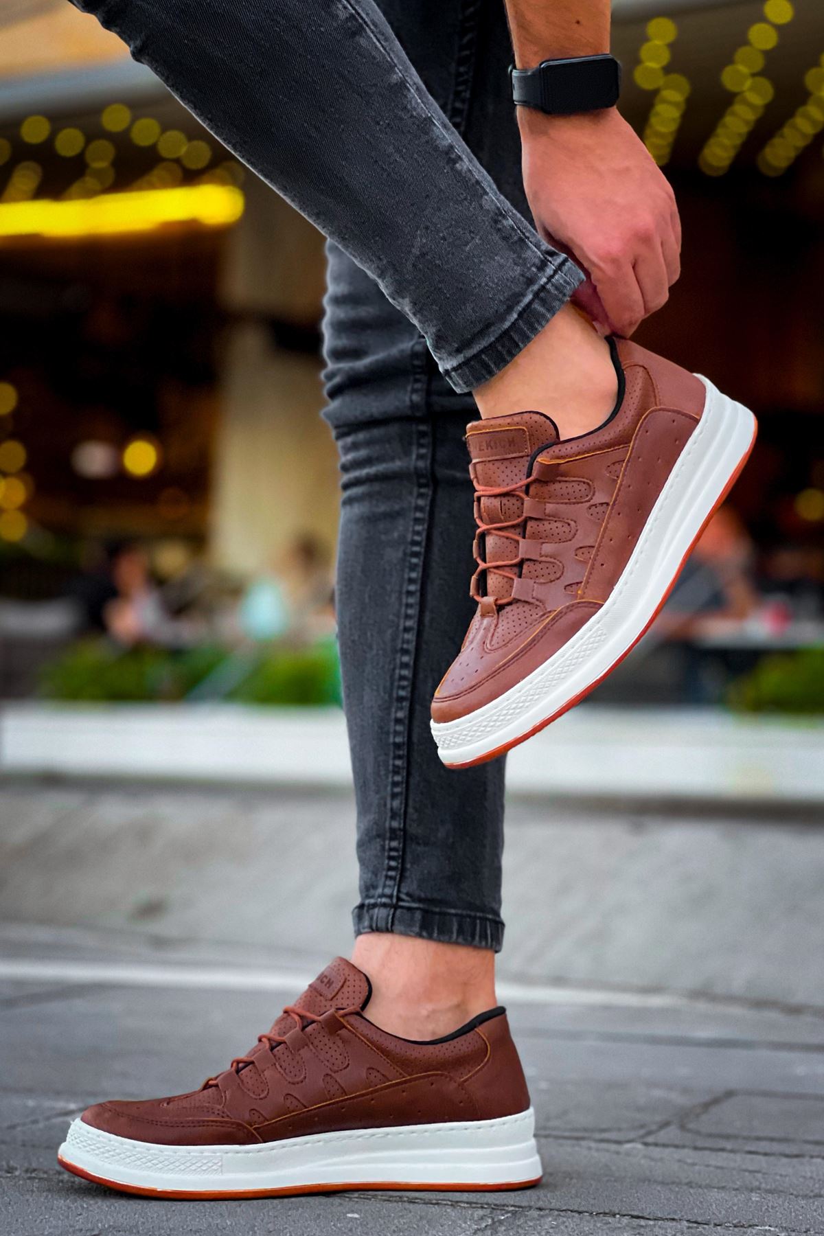 Bağcık Detaylı Erkek Spor Ayakkabı Taba - Görsel 3