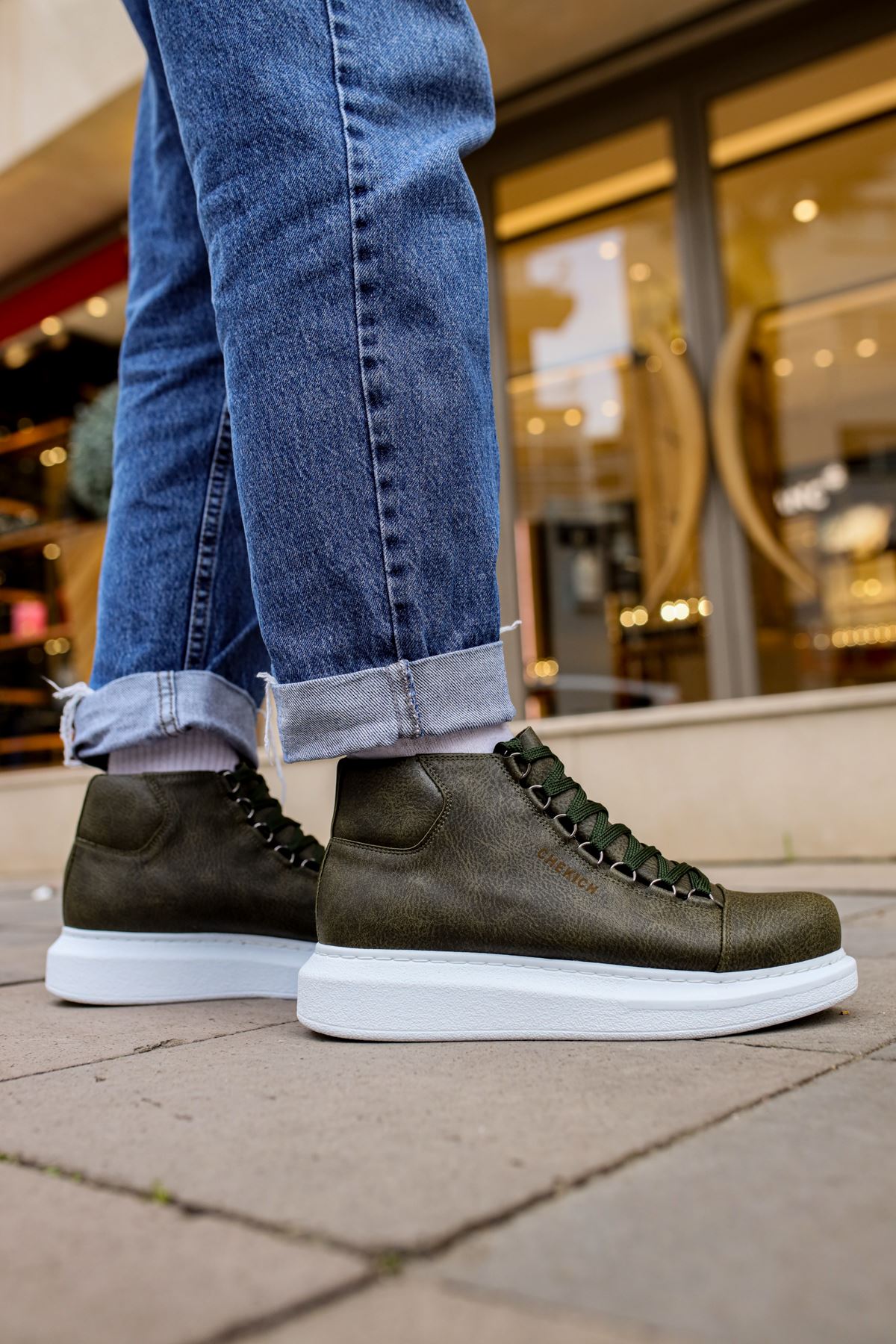 Bağcıklı Erkek Sneaker Bot Haki - Görsel 2