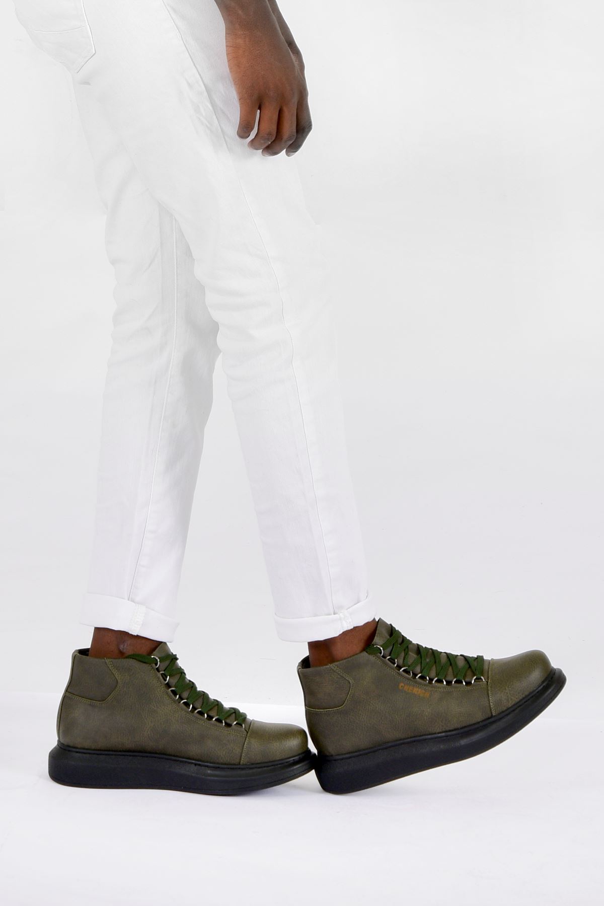 Bağcıklı Erkek Sneaker Bot Haki - Görsel 3