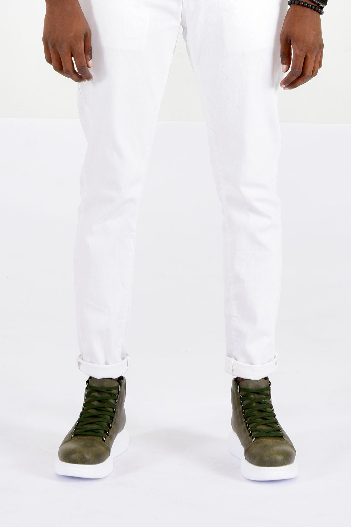 Bağcıklı Erkek Sneaker Bot Haki - Görsel 5