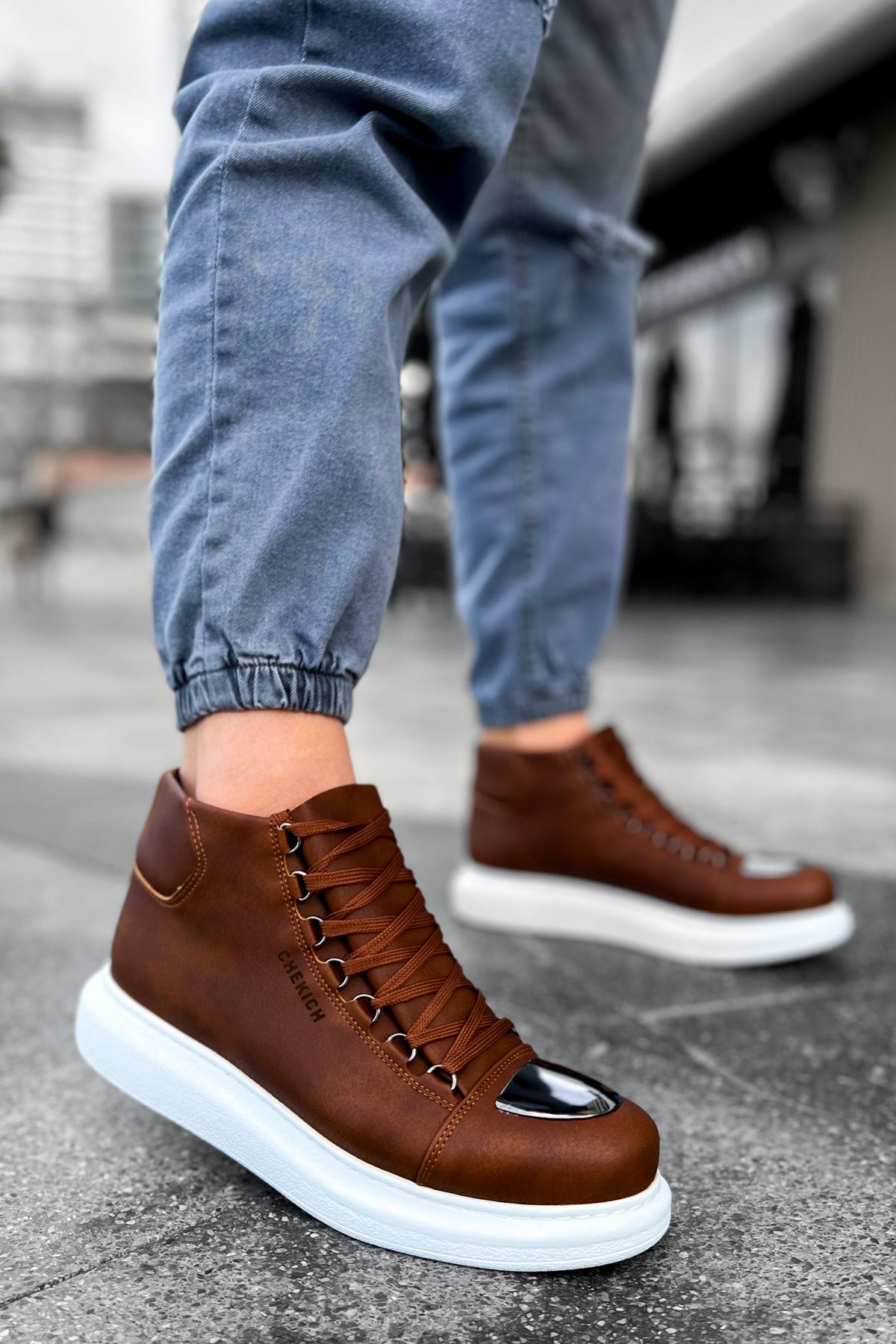 Bağcıklı Erkek Sneaker Bot Taba - Görsel 3