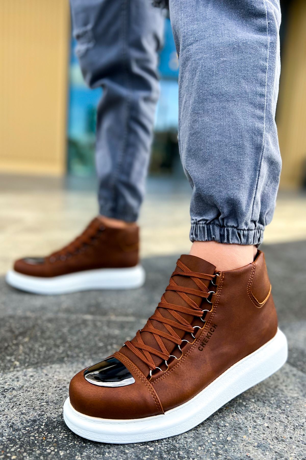 Bağcıklı Erkek Sneaker Bot Taba - Görsel 4