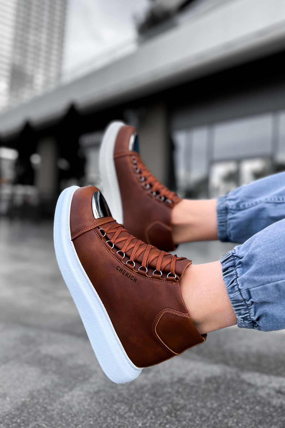 Bağcıklı Erkek Sneaker Bot Taba - Görsel 5