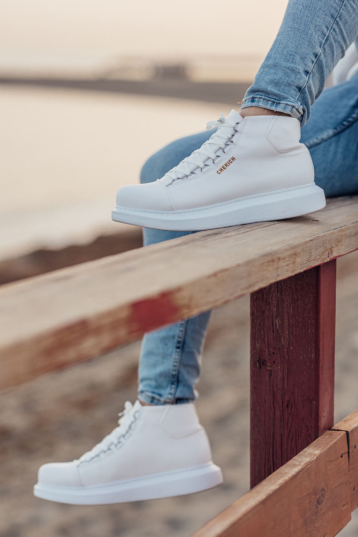 Bağcıklı Erkek Sneaker Bot Beyaz - Görsel 3