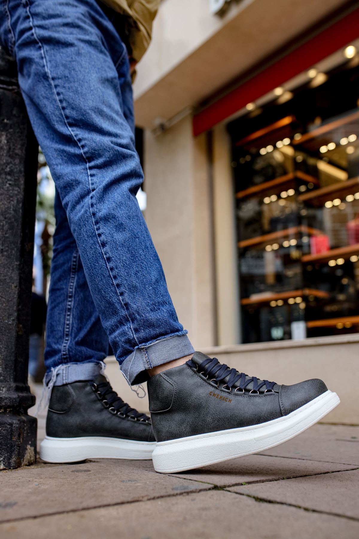 Bağcıklı Erkek Sneaker Bot Antrasit - Görsel 2