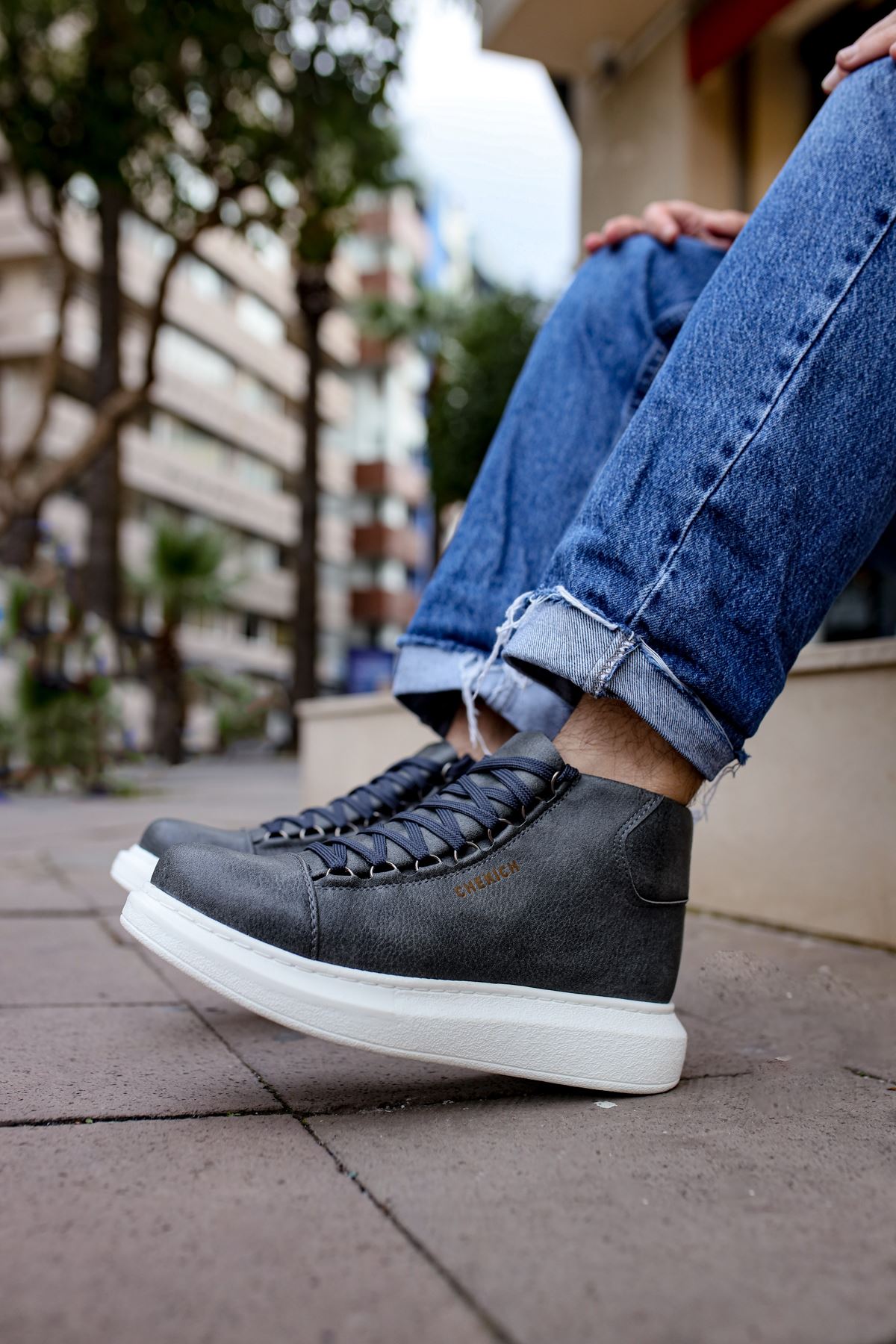 Bağcıklı Erkek Sneaker Bot Antrasit - Görsel 3