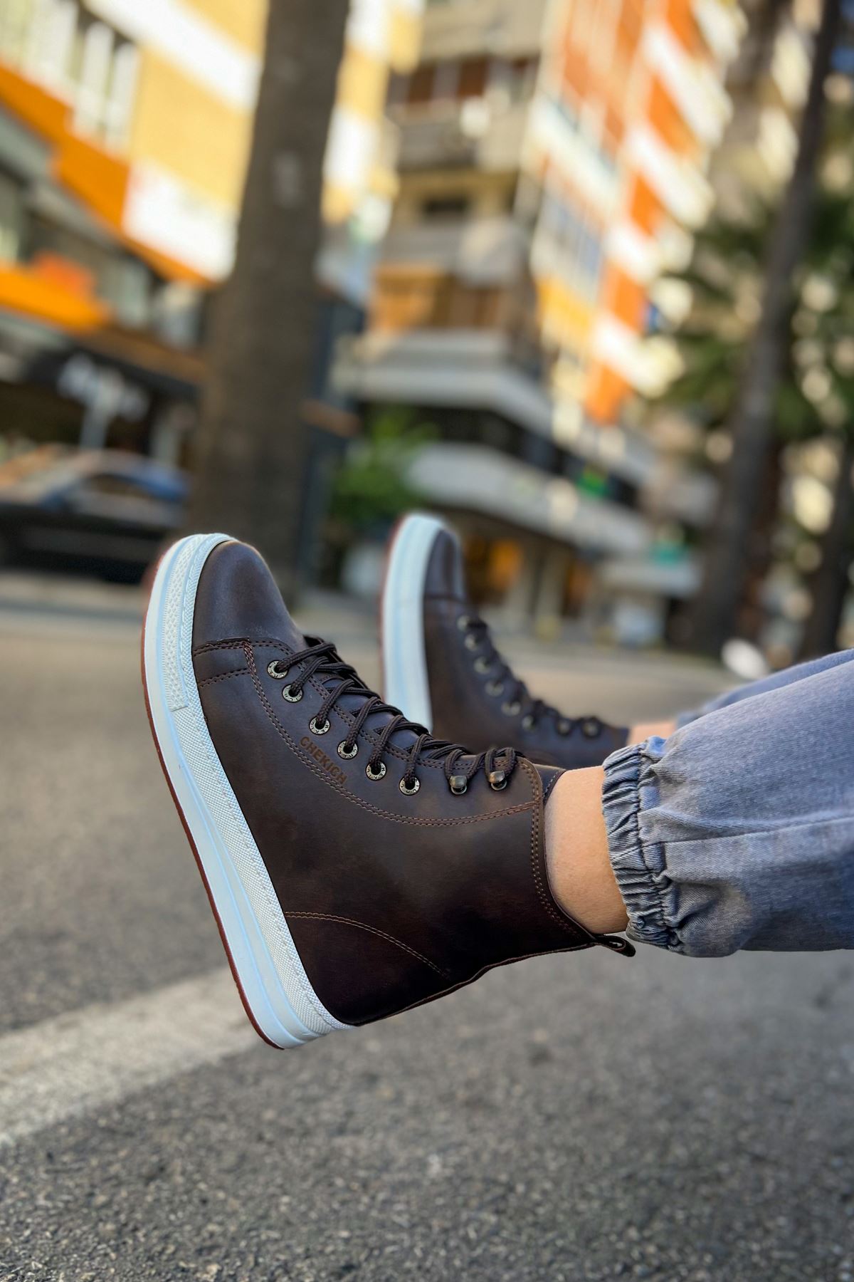 Bağcıklı Erkek Sneaker Bot Kahve - Görsel 3