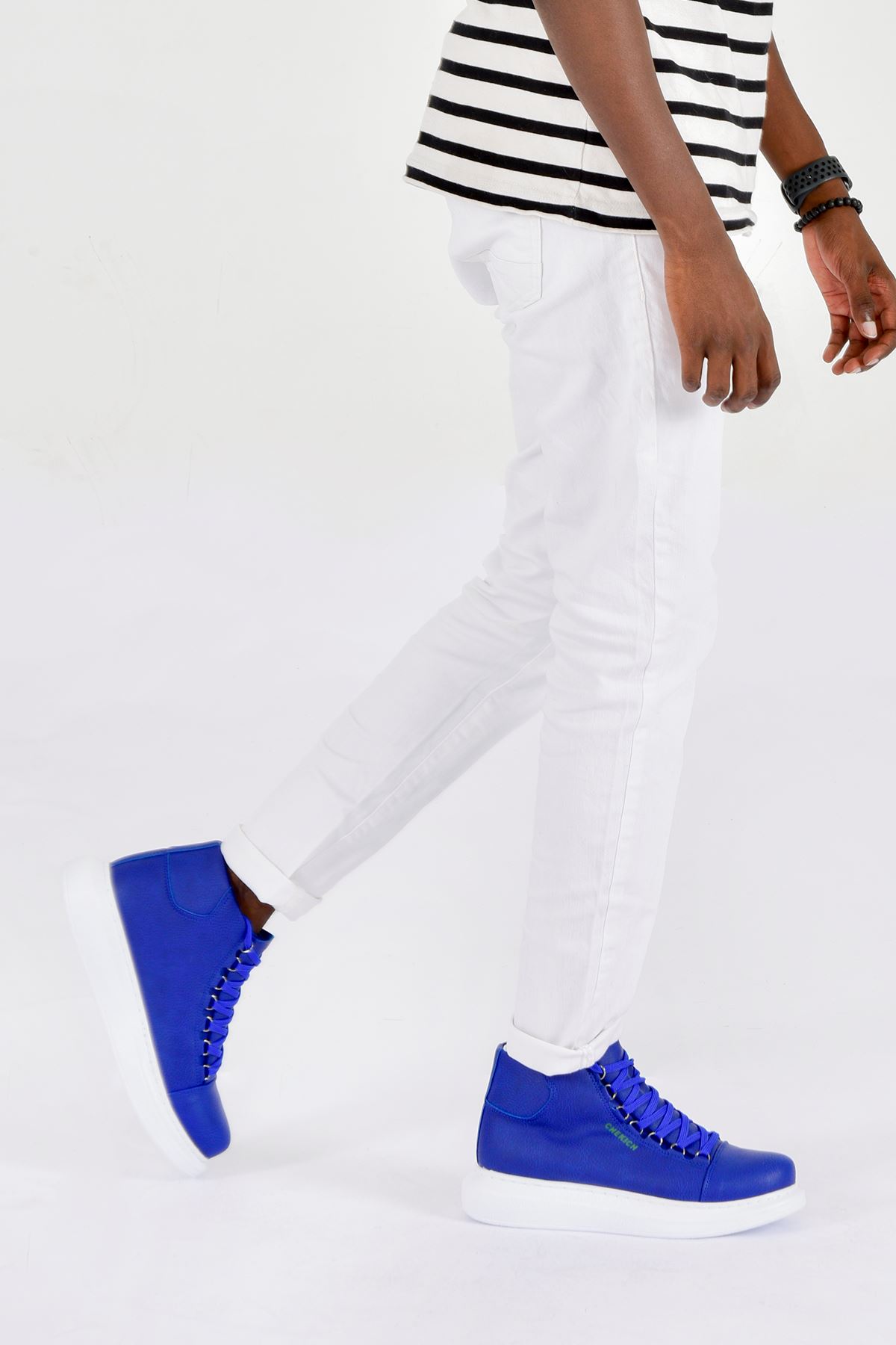 Bağcıklı Erkek Sneaker Bot Saks Mavi - Görsel 3