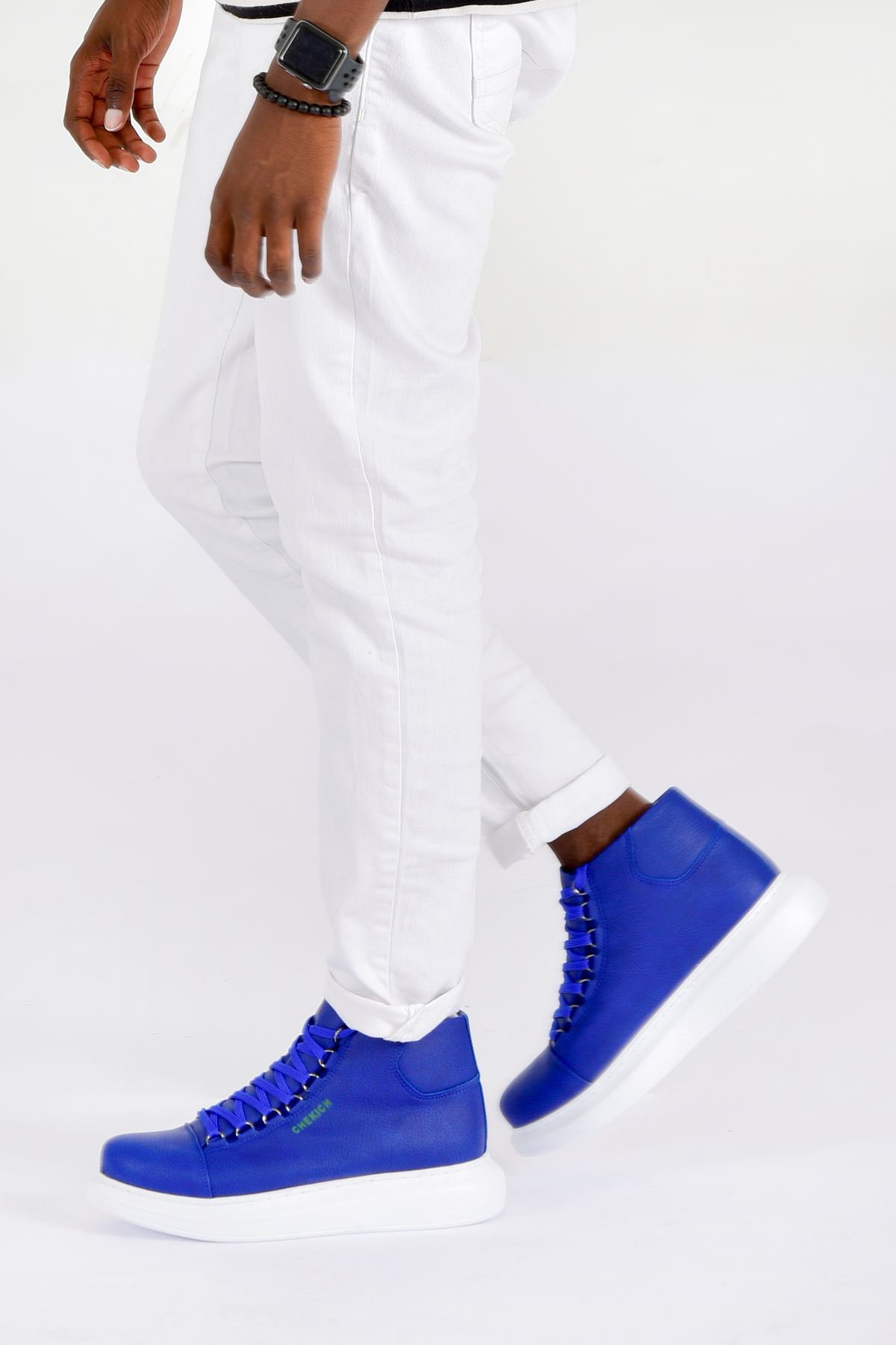 Bağcıklı Erkek Sneaker Bot Saks Mavi - Görsel 4