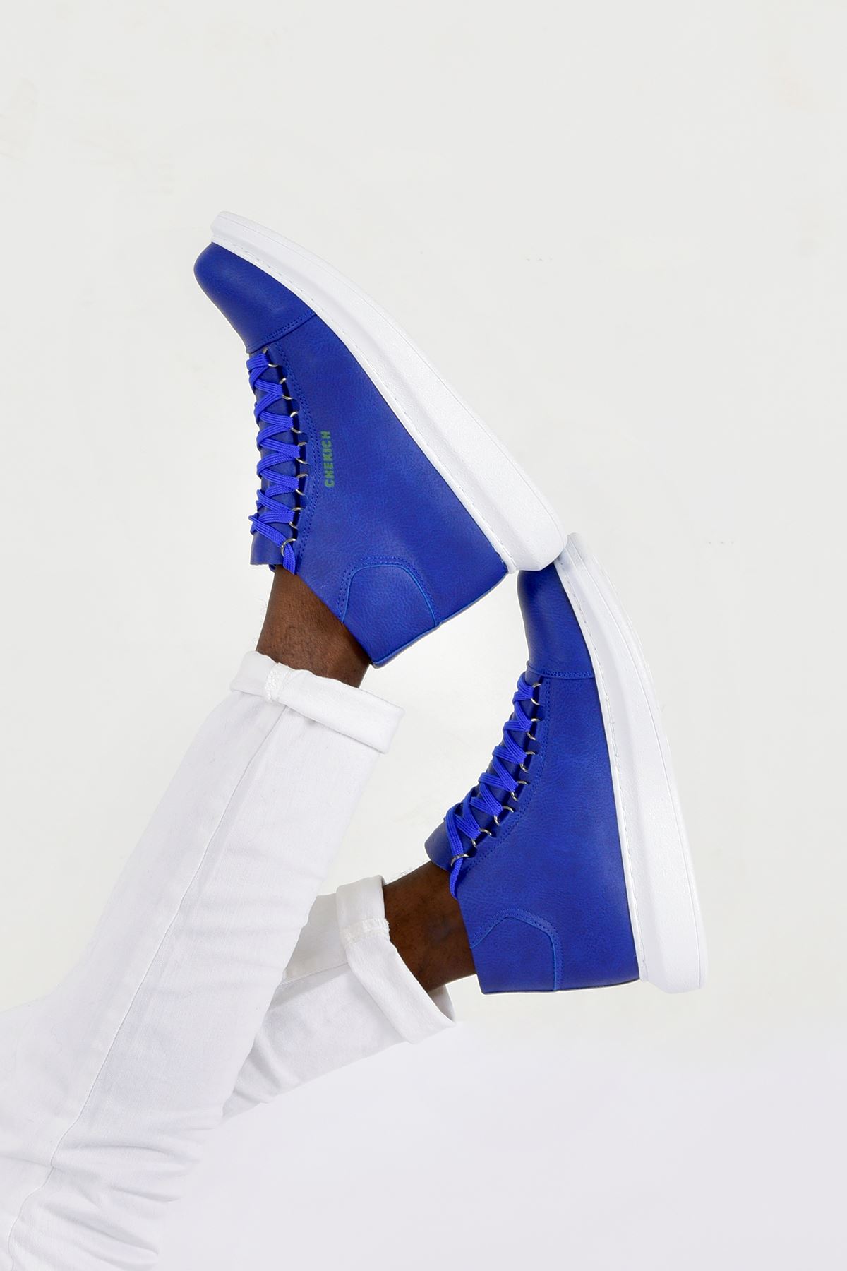 Bağcıklı Erkek Sneaker Bot Saks Mavi - Görsel 7