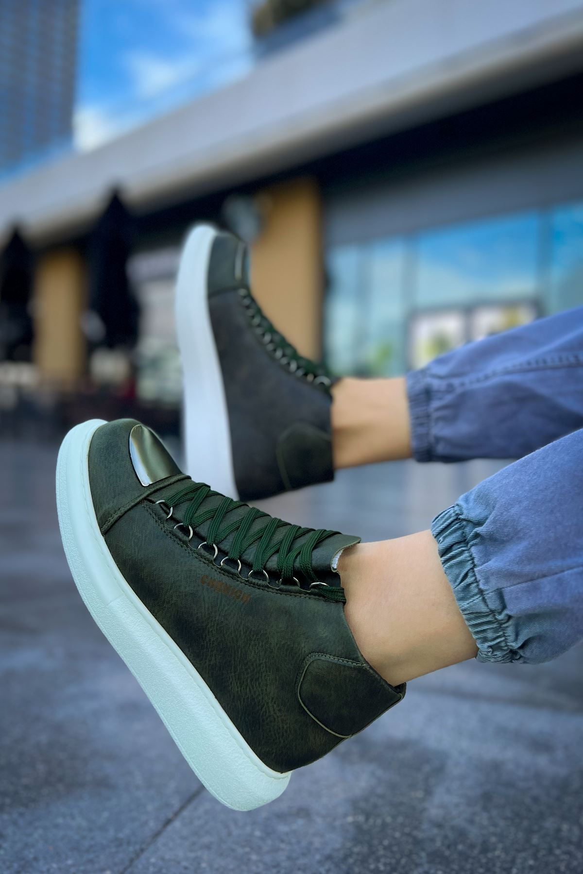 Bağcıklı Erkek Sneaker Bot Haki - Görsel 2