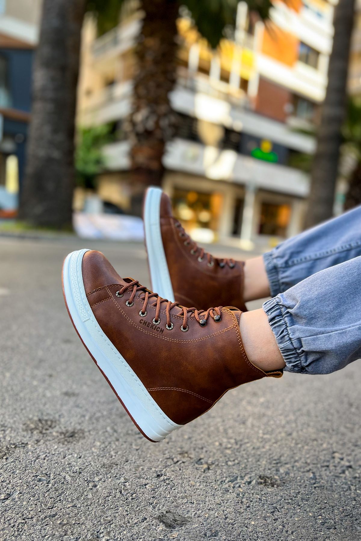 Bağcıklı Erkek Sneaker Bot Taba - Görsel 3