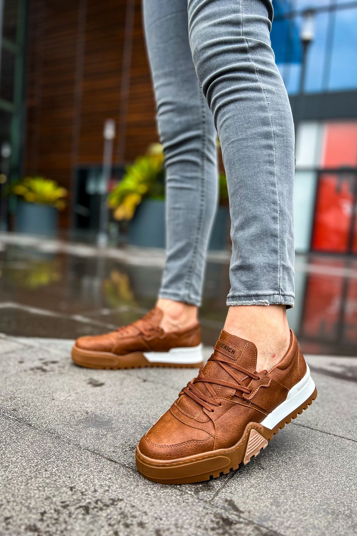 Bağcıklı Erkek Spor Ayakkabı Taba - Görsel 3