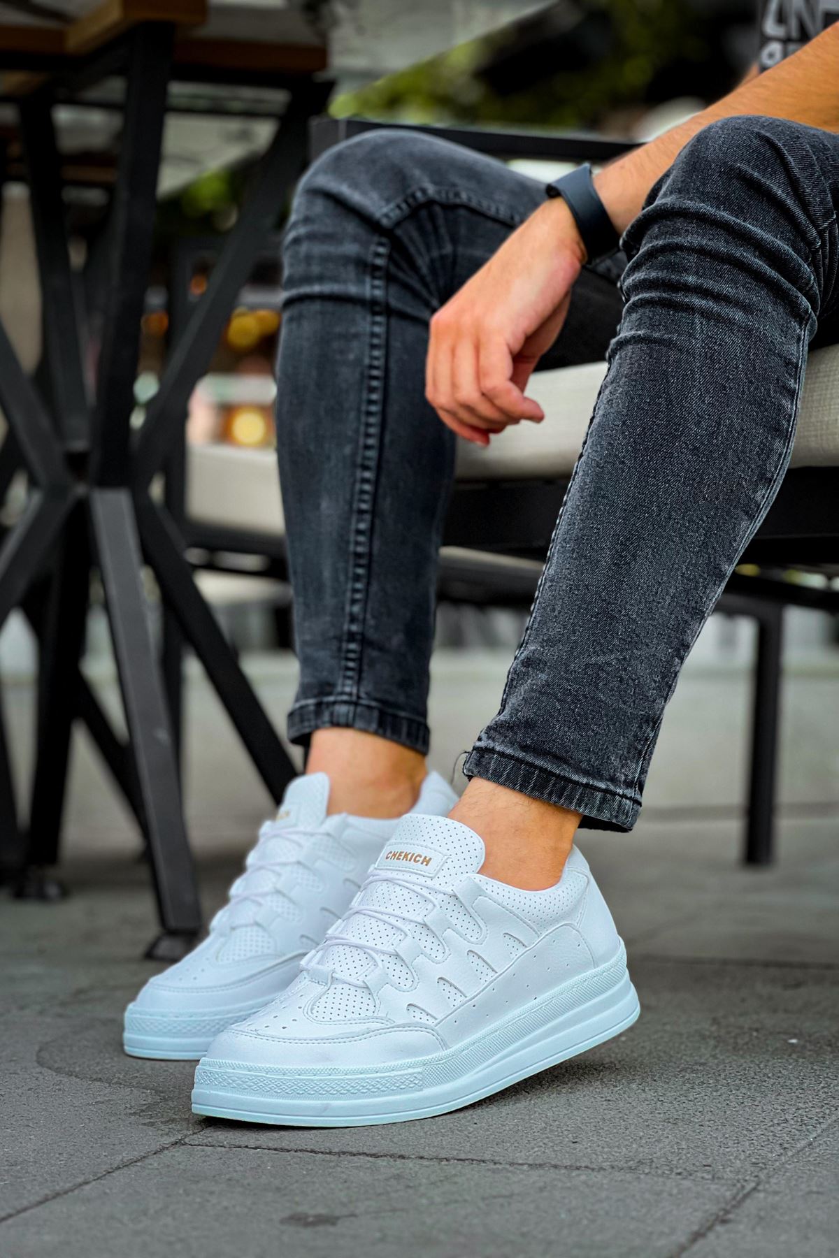 Bağcık Detaylı Erkek Spor Ayakkabı Beyaz - Görsel 2