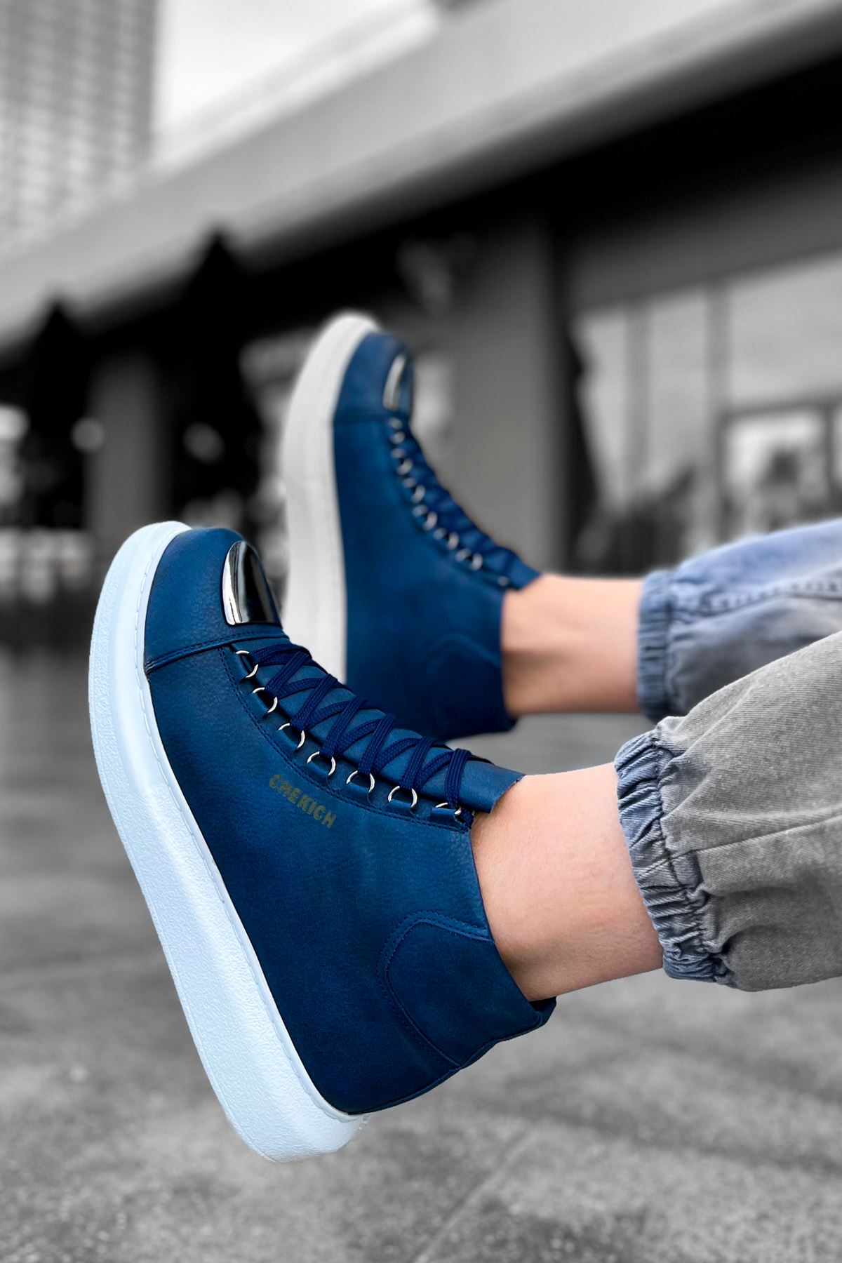 Bağcıklı Erkek Sneaker Bot Lacivert - Görsel 5