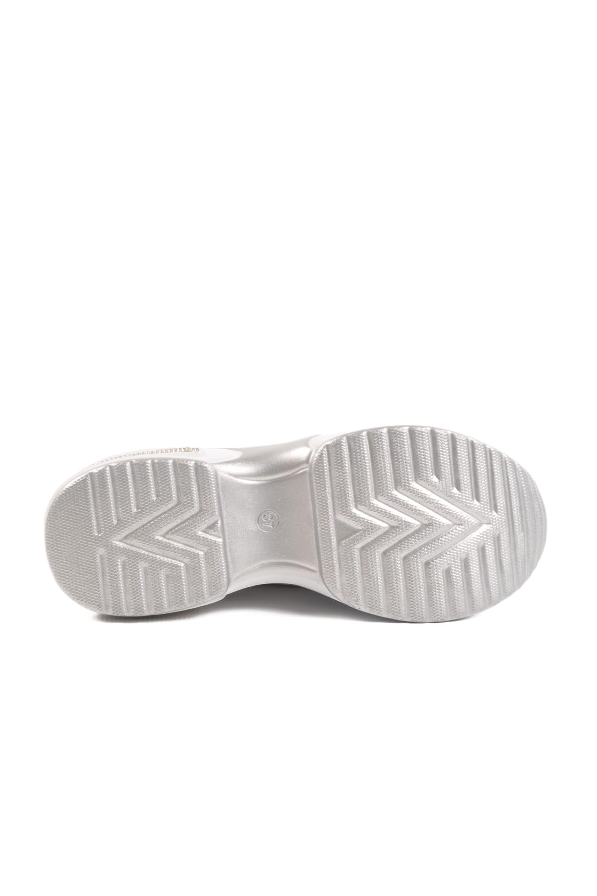 702307 Z Beyaz Kadın Taşlı Günlük Ayakkabı - Görsel 6