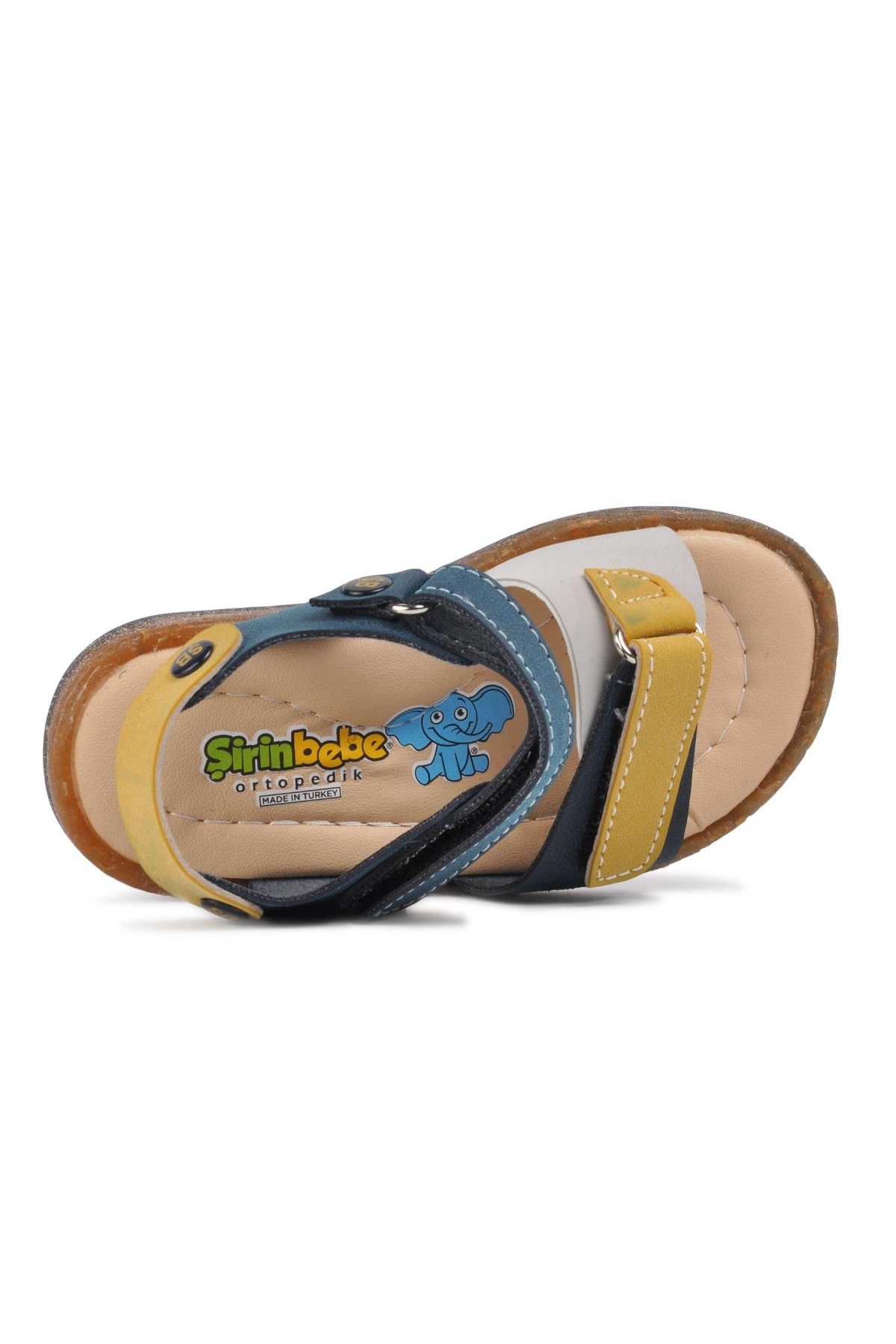 Şiringenç 210109 Lacivert-Bej-Hardal Comfort Erkek Çocuk Sandalet - Görsel 5