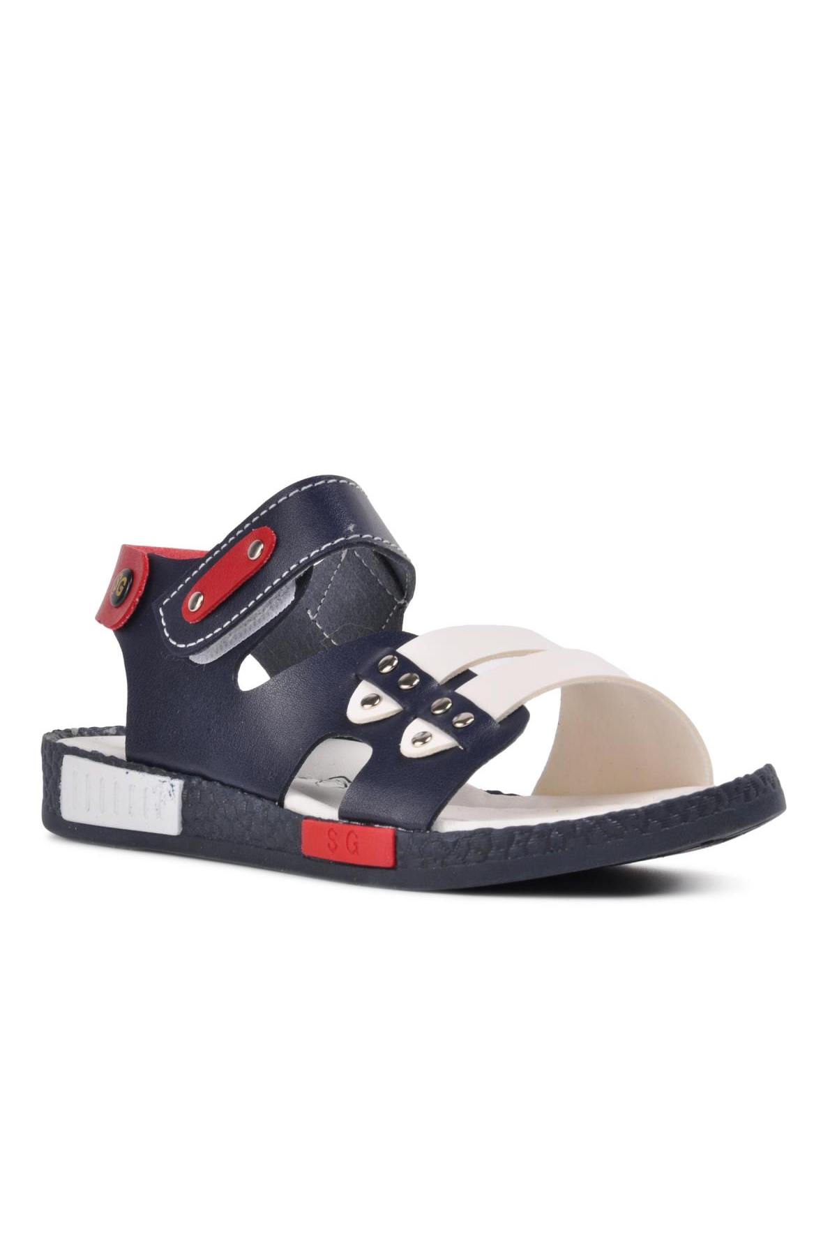 Şiringenç 210107 Lacivert-Beyaz-Kırmızı Comfort Erkek Çocuk Sandalet - Görsel 2