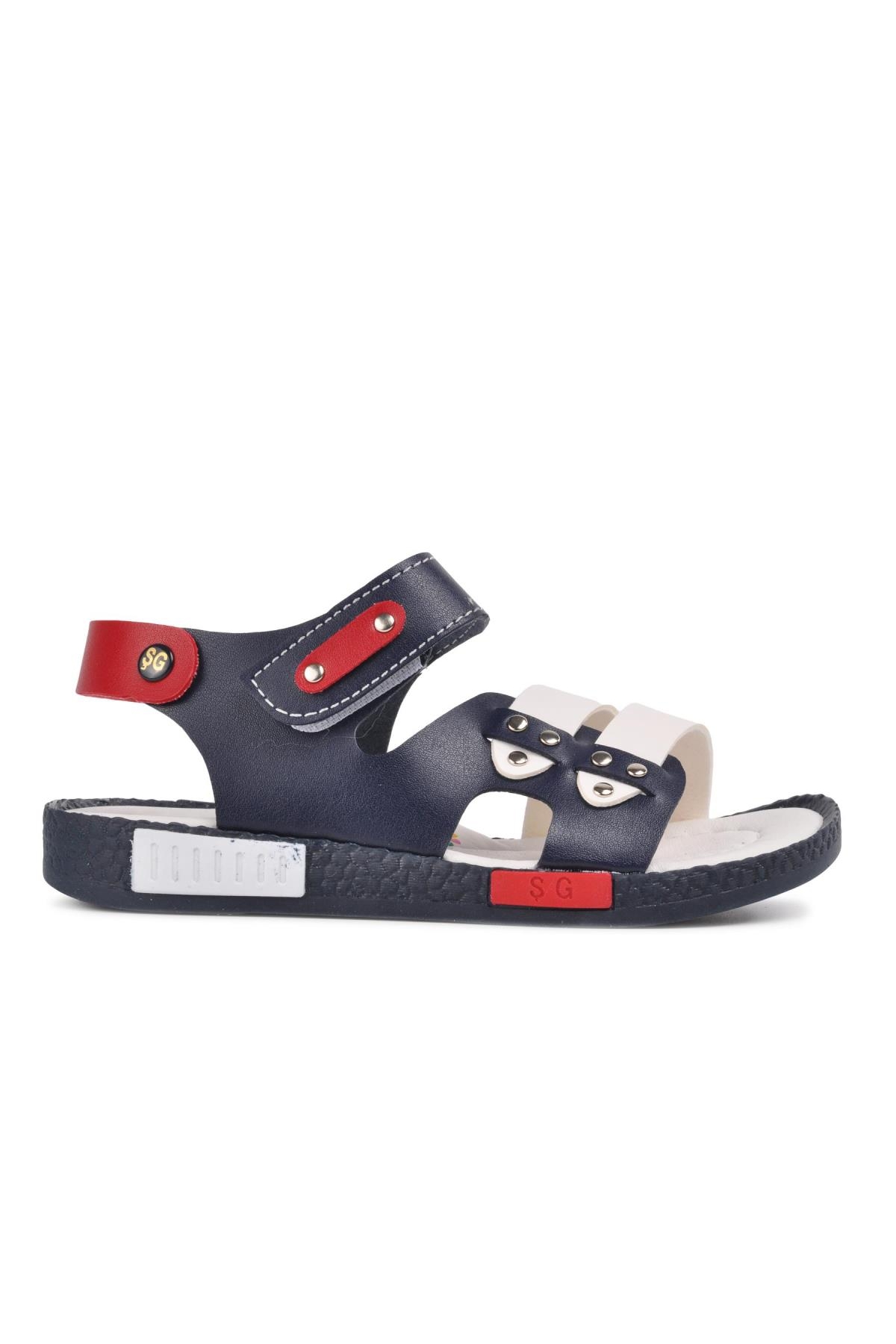 Şiringenç 210107 Lacivert-Beyaz-Kırmızı Comfort Erkek Çocuk Sandalet - Görsel 3