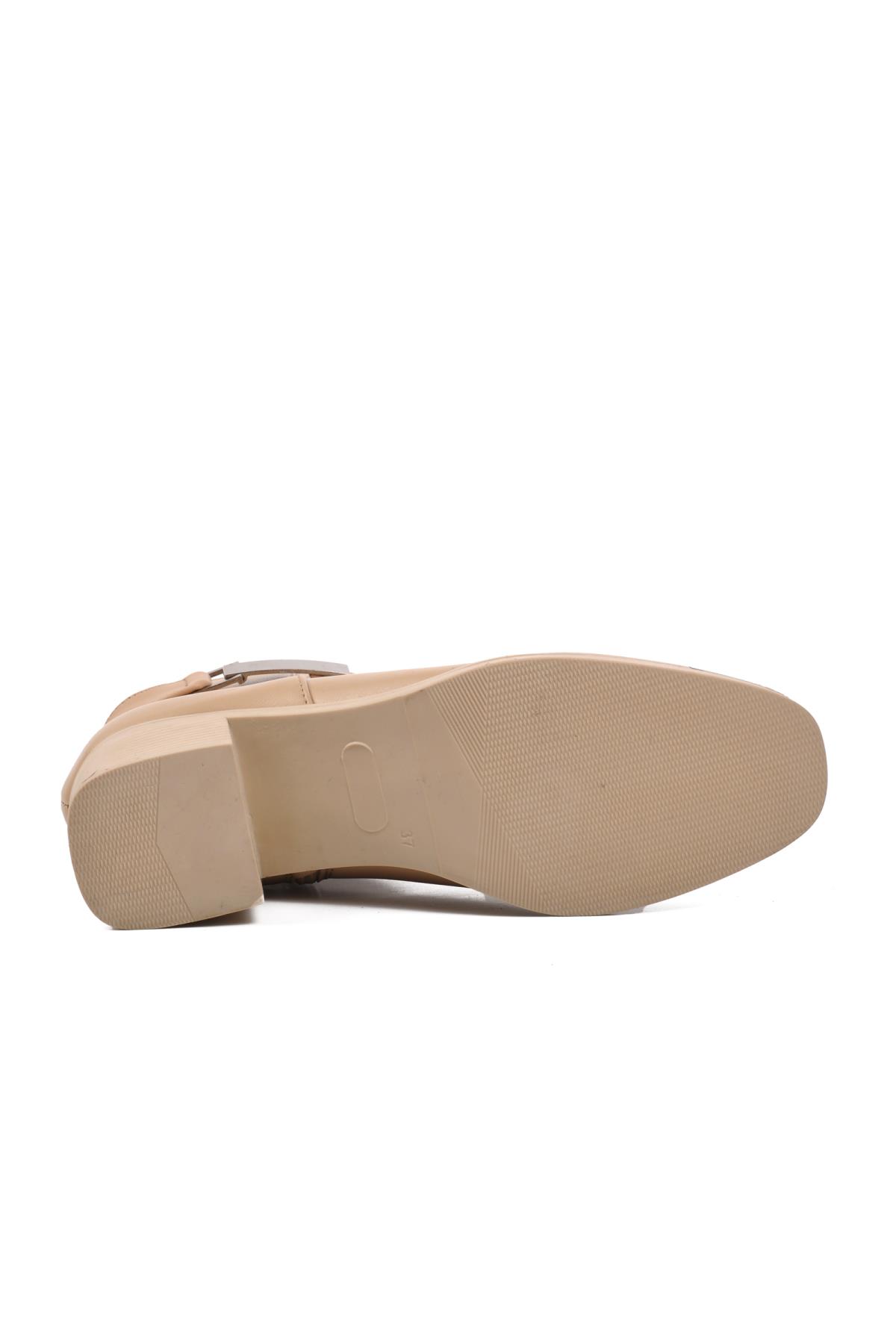 358093 Nude İçi Polarlı Kadın Topuklu Bot - Görsel 3