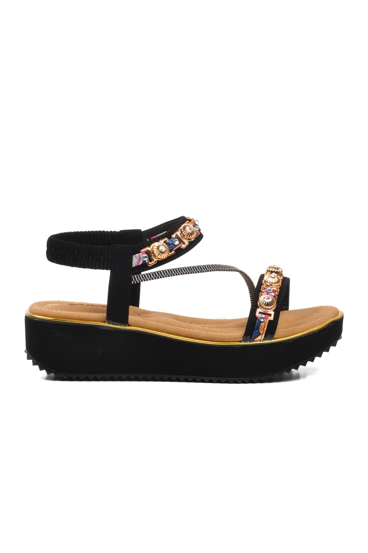 9651 Siyah Kadın Sandalet - Görsel 3