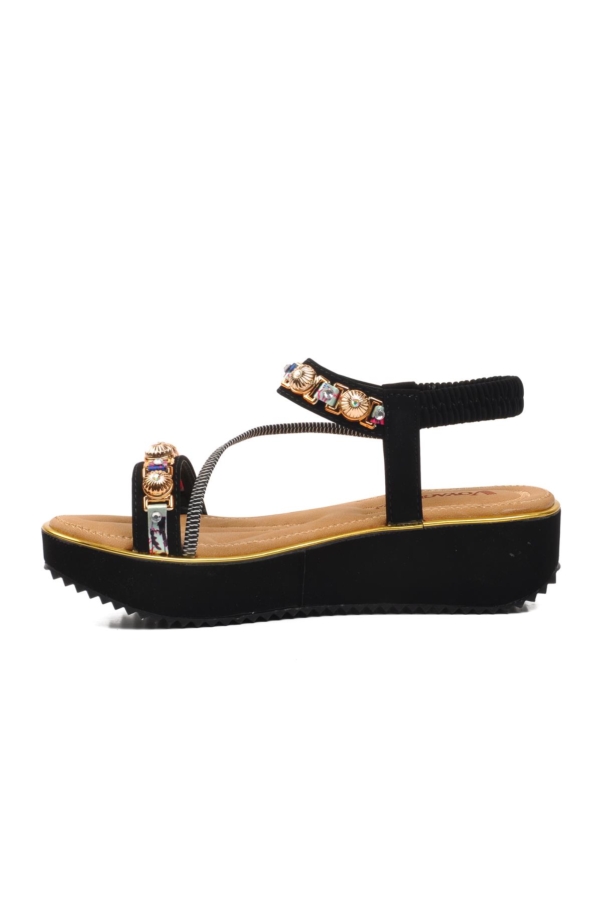 9651 Siyah Kadın Sandalet - Görsel 4