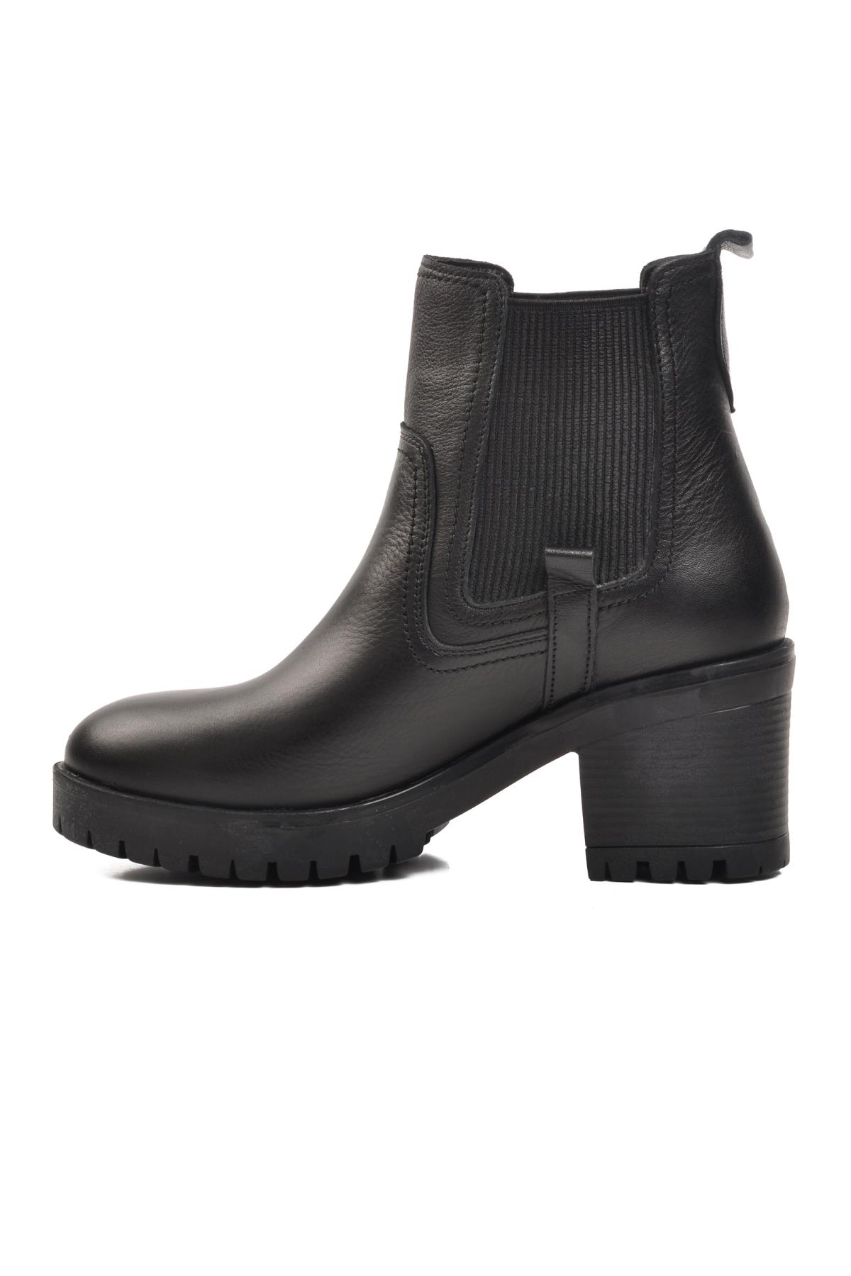 9826 Siyah Hakiki Deri Kadın Bot - Görsel 4