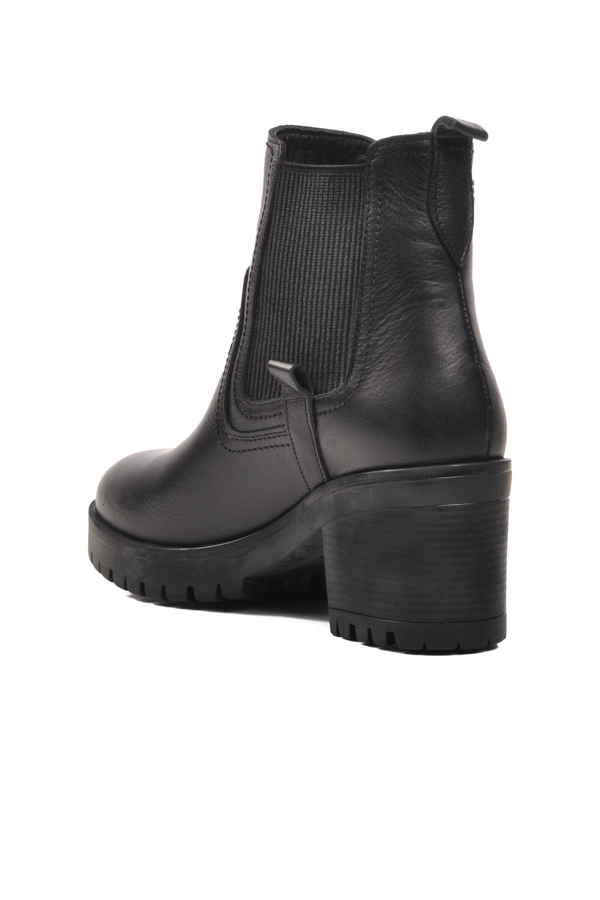 9826 Siyah Hakiki Deri Kadın Bot - Görsel 5