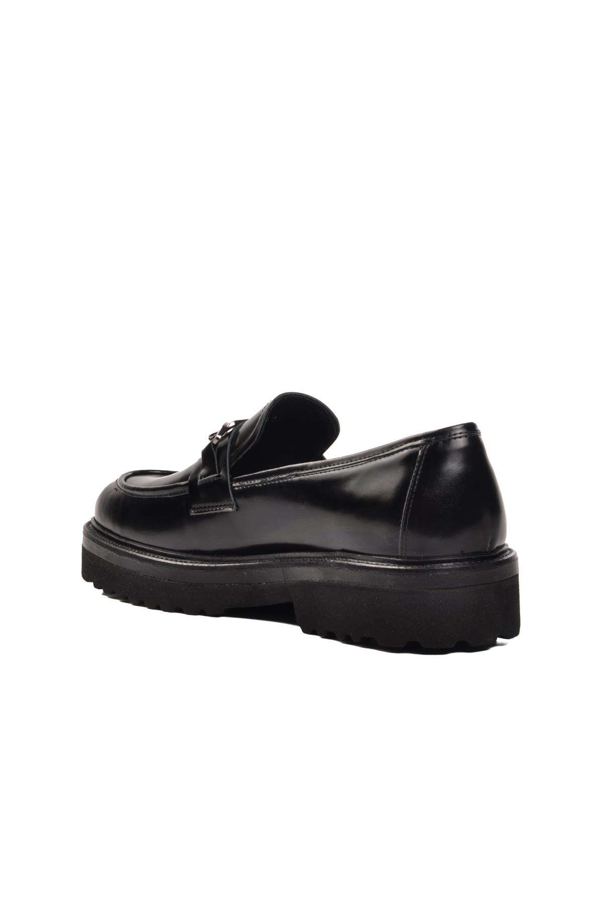 Premium 601 Siyah Geniş Kalıp Hakiki Deri Erkek Klasik Ayakkabı - Görsel 5