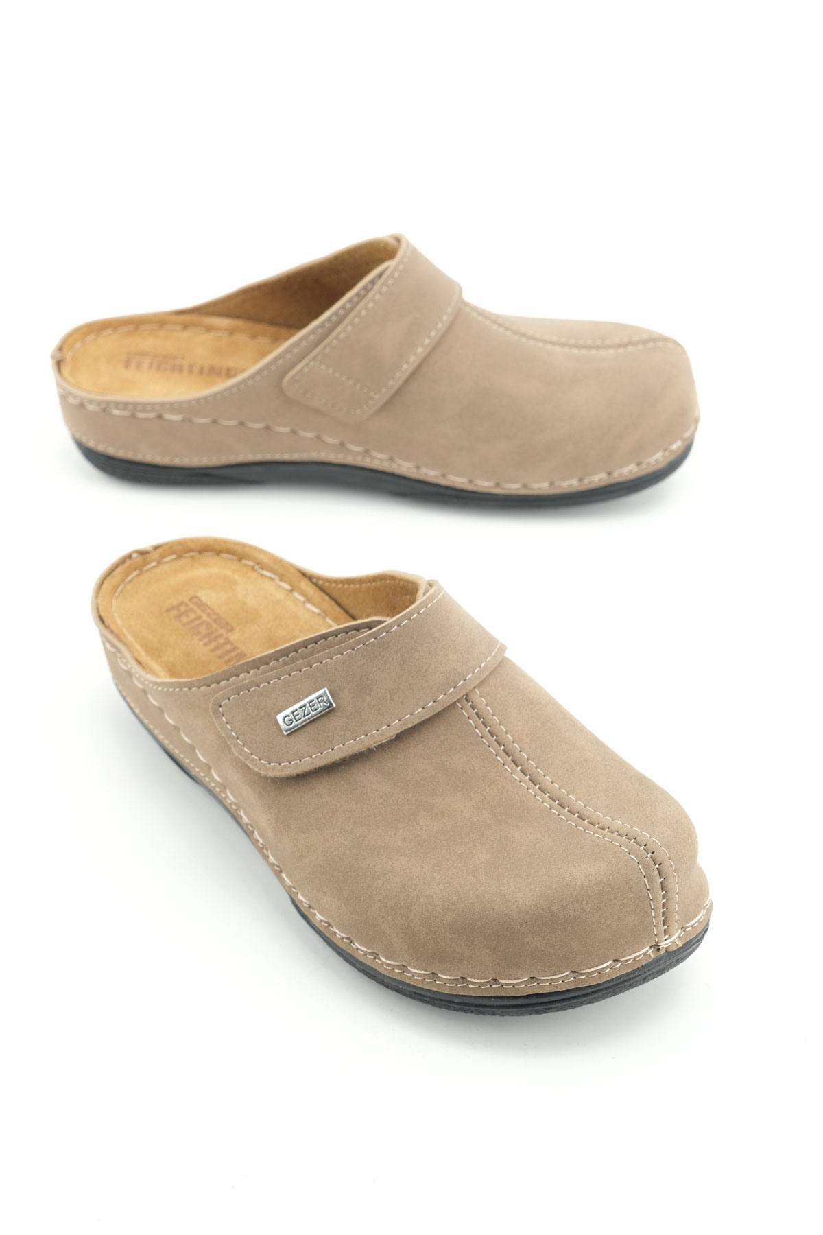 FEICHTINGEN Kadın Yazlık İç Taban Hakiki Deri Tek Cırtlı Ayarlanabilir Rahat Taban Günlük Terlik - Görsel 2