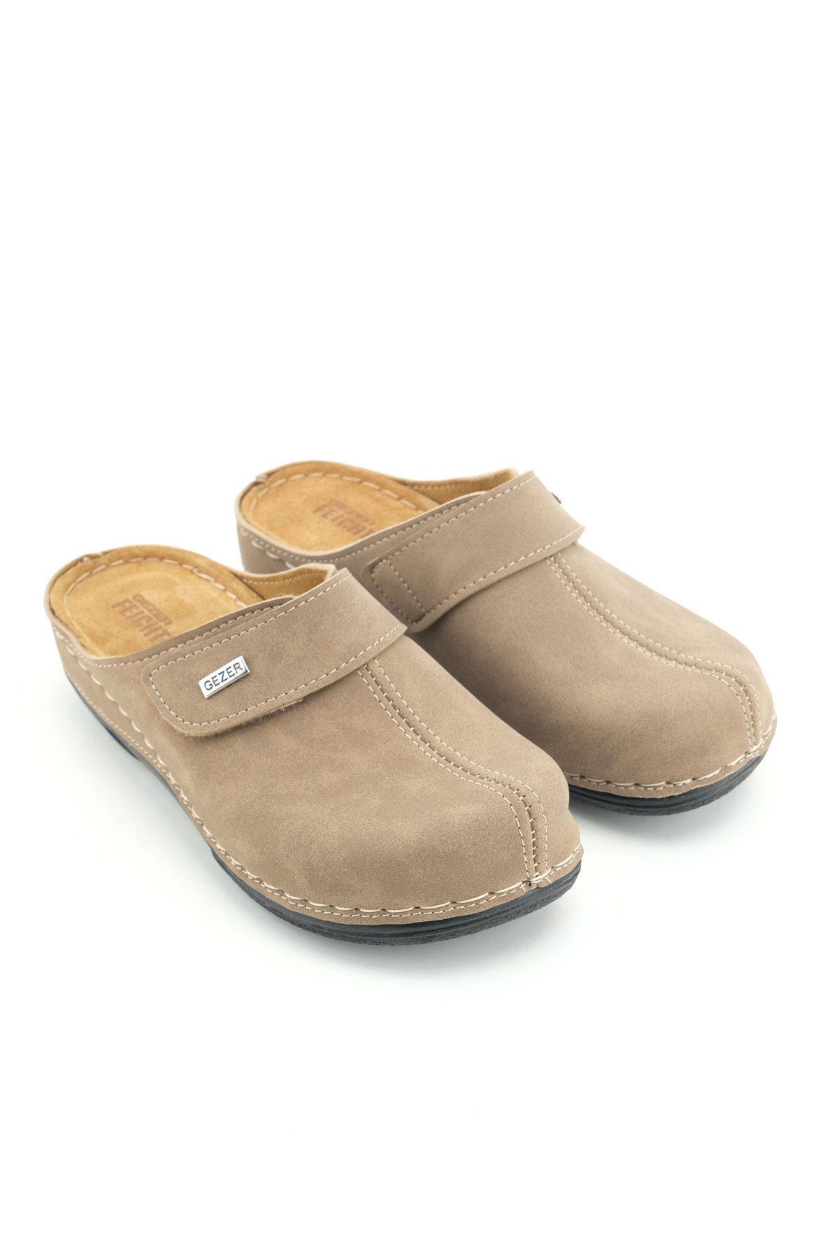 FEICHTINGEN Kadın Yazlık İç Taban Hakiki Deri Tek Cırtlı Ayarlanabilir Rahat Taban Günlük Terlik - Görsel 4