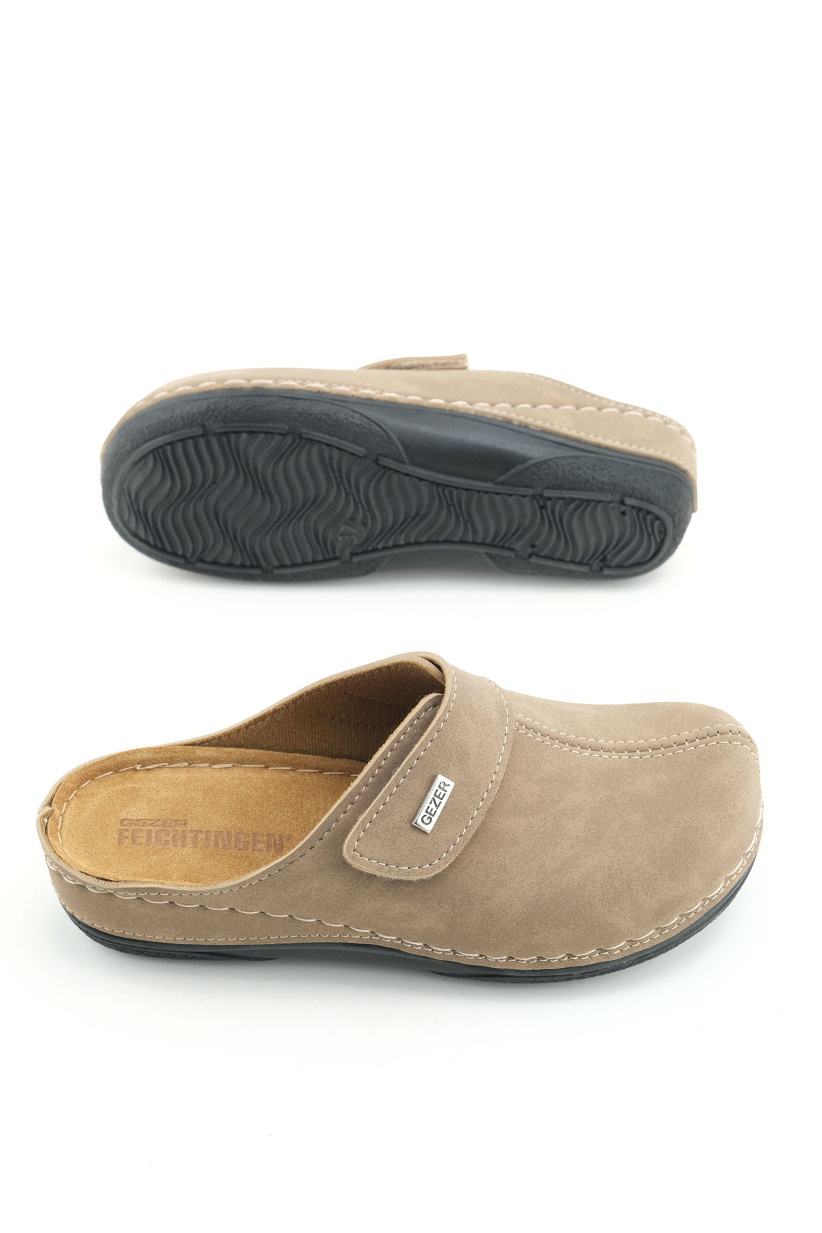 FEICHTINGEN Kadın Yazlık İç Taban Hakiki Deri Tek Cırtlı Ayarlanabilir Rahat Taban Günlük Terlik - Görsel 6