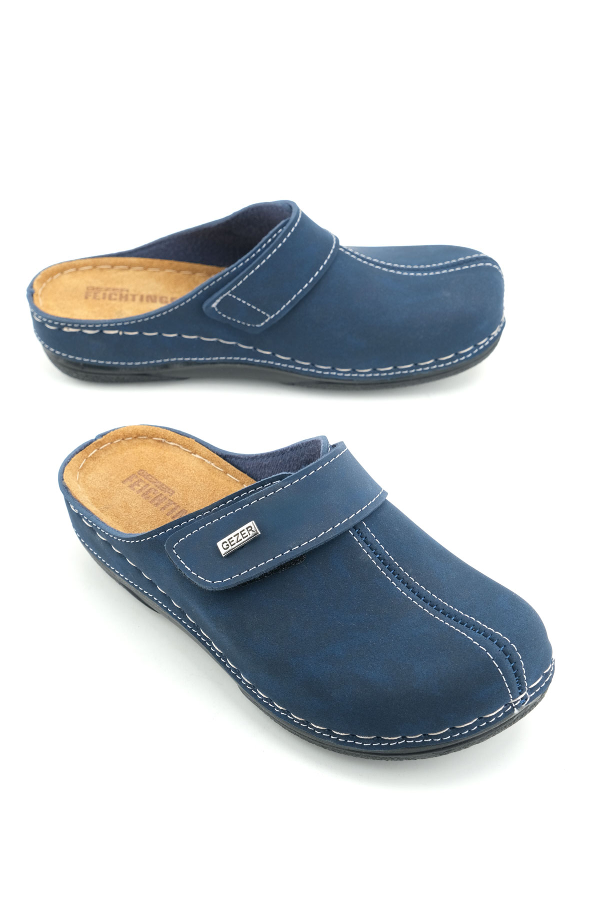 FEICHTINGEN Kadın Yazlık İç Taban Hakiki Deri Tek Cırtlı Ayarlanabilir Rahat Taban Günlük Terlik - Görsel 2