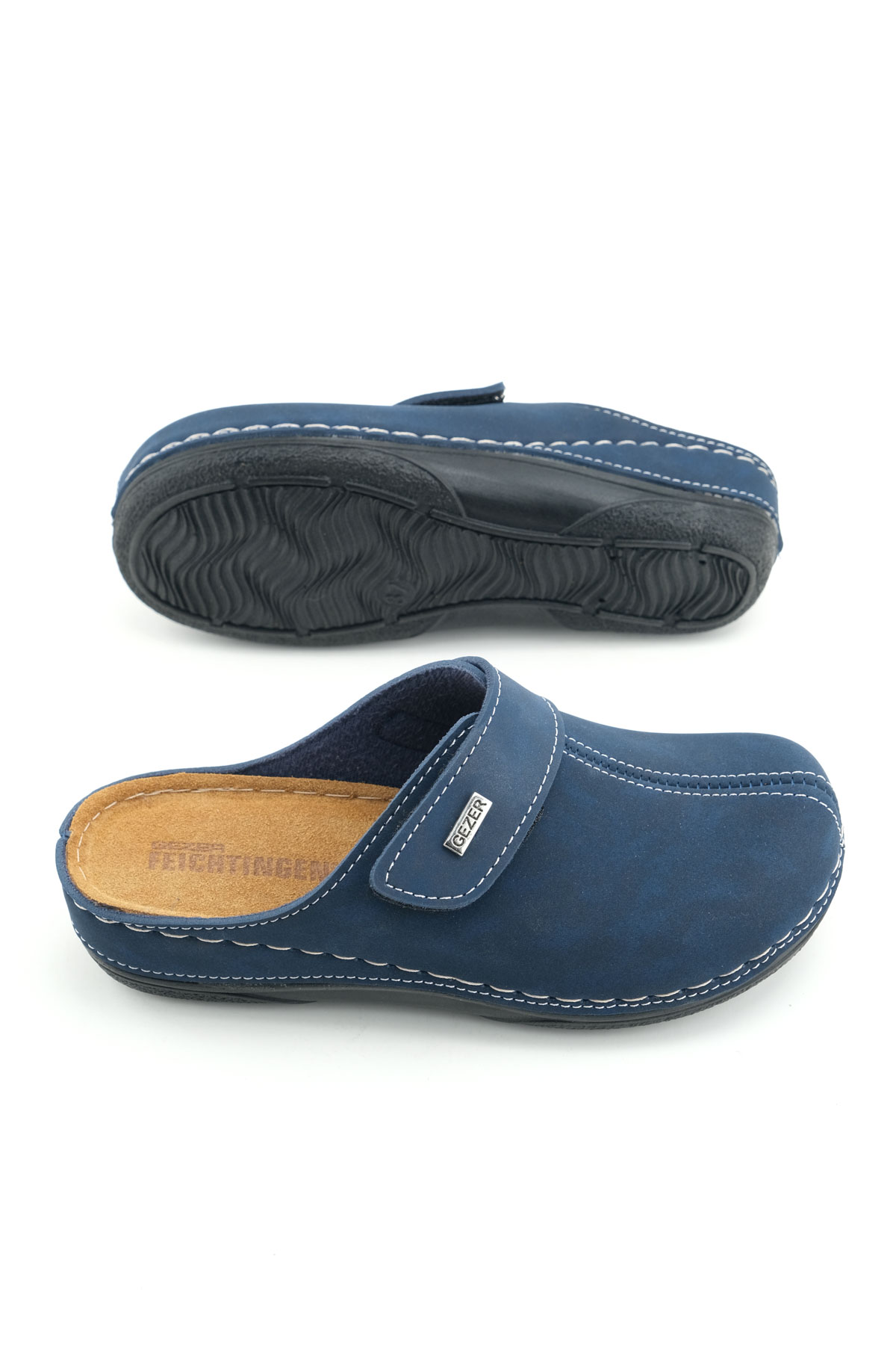 FEICHTINGEN Kadın Yazlık İç Taban Hakiki Deri Tek Cırtlı Ayarlanabilir Rahat Taban Günlük Terlik - Görsel 6